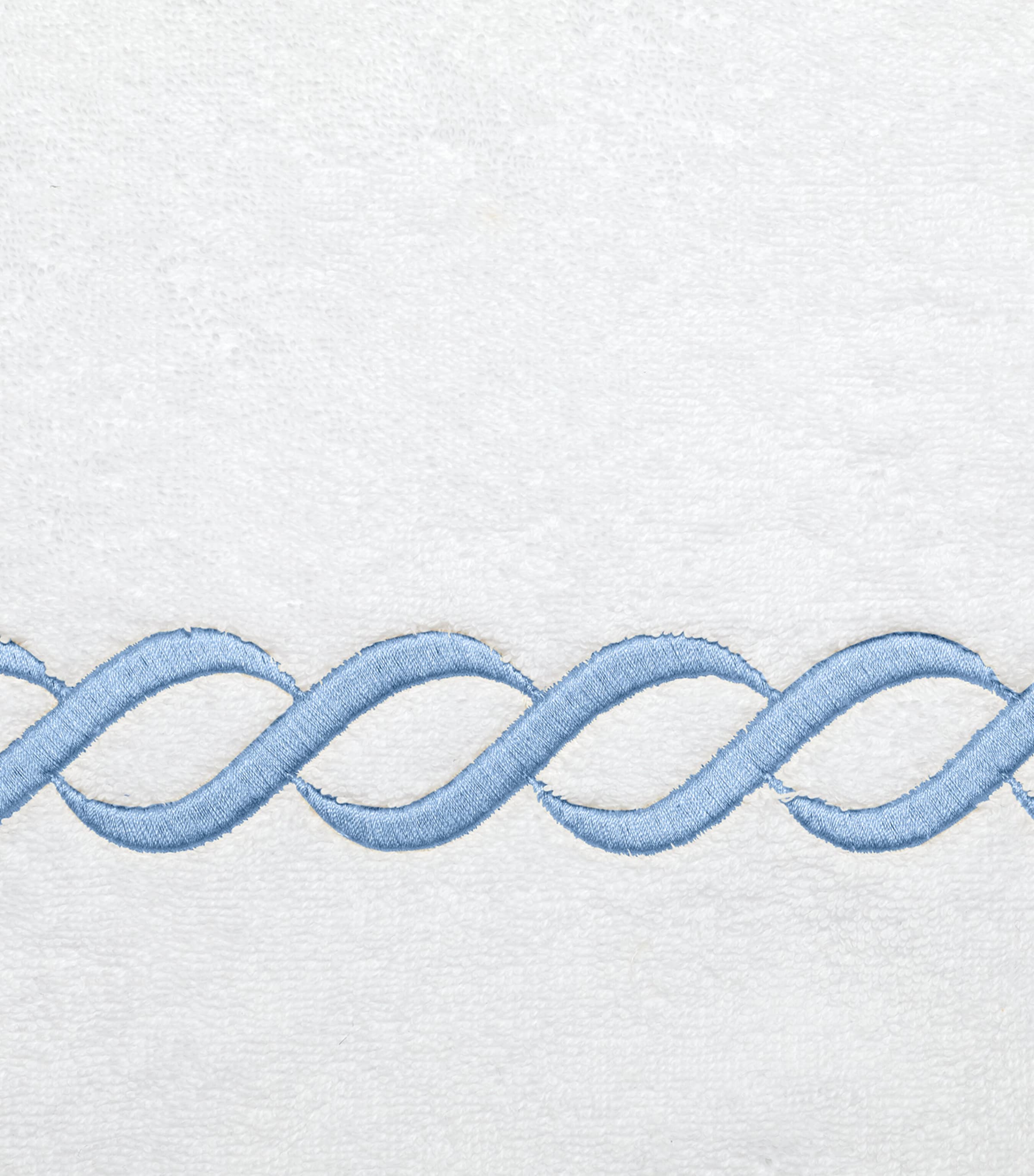 Cotton Treccia Bathrobe (Extra Large) WHT/MEDIUM BLUE Image 2