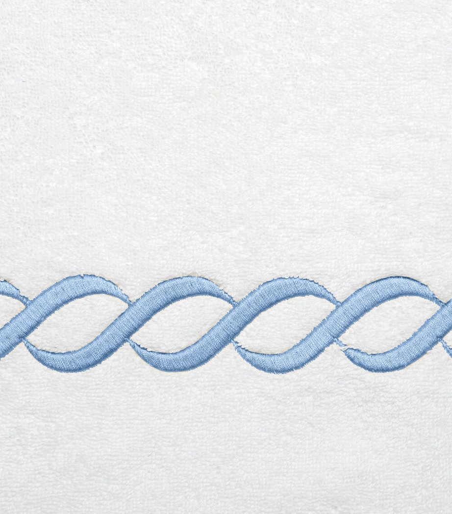 Cotton Treccia Bathrobe (Extra Large) WHT/MEDIUM BLUE Image 2