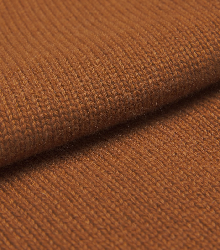 Cashmere Ribbed-Sleeve Sweater SB4620 DARK CAMEL Image 5
