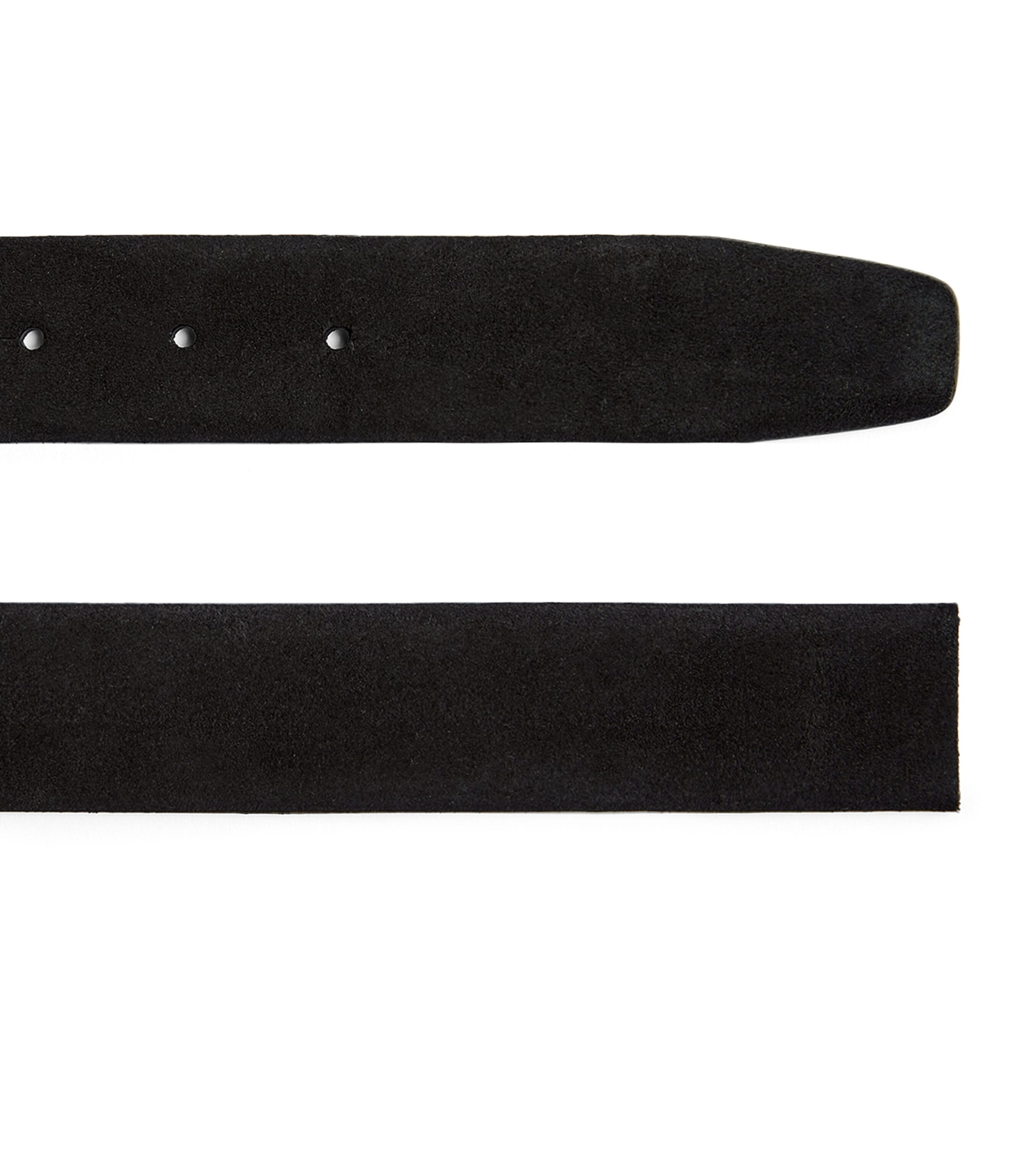 Giorgio Armani Leather Reversible Logo Belt In Black