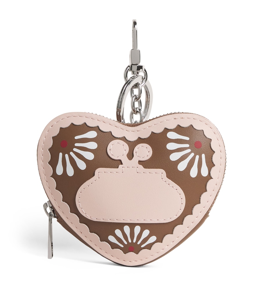 Leather Purse Key Ring COCOA Image 1