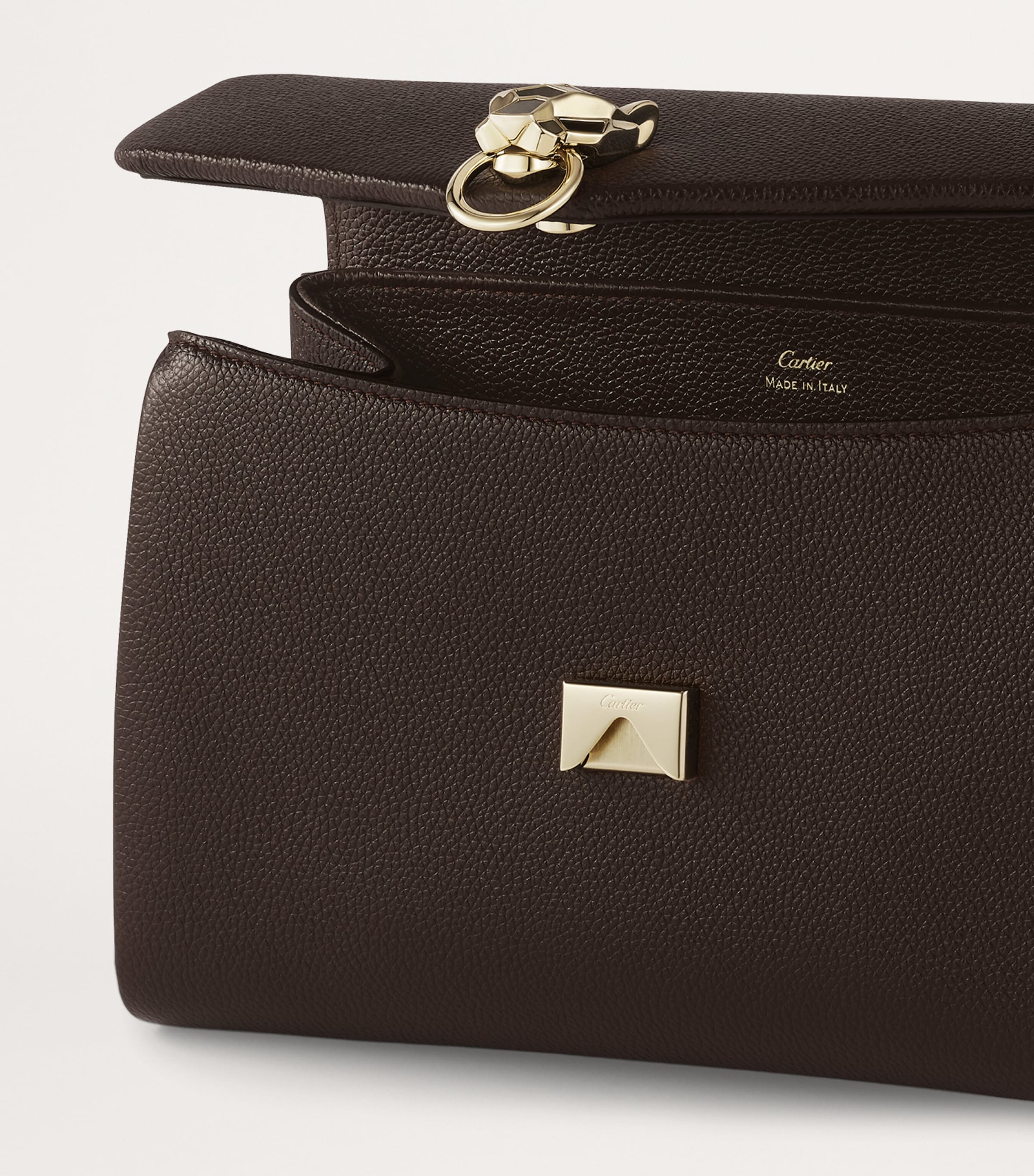 Leather Panthère de Cartier Chain Shoulder Bag TONKA BROWN Image 4