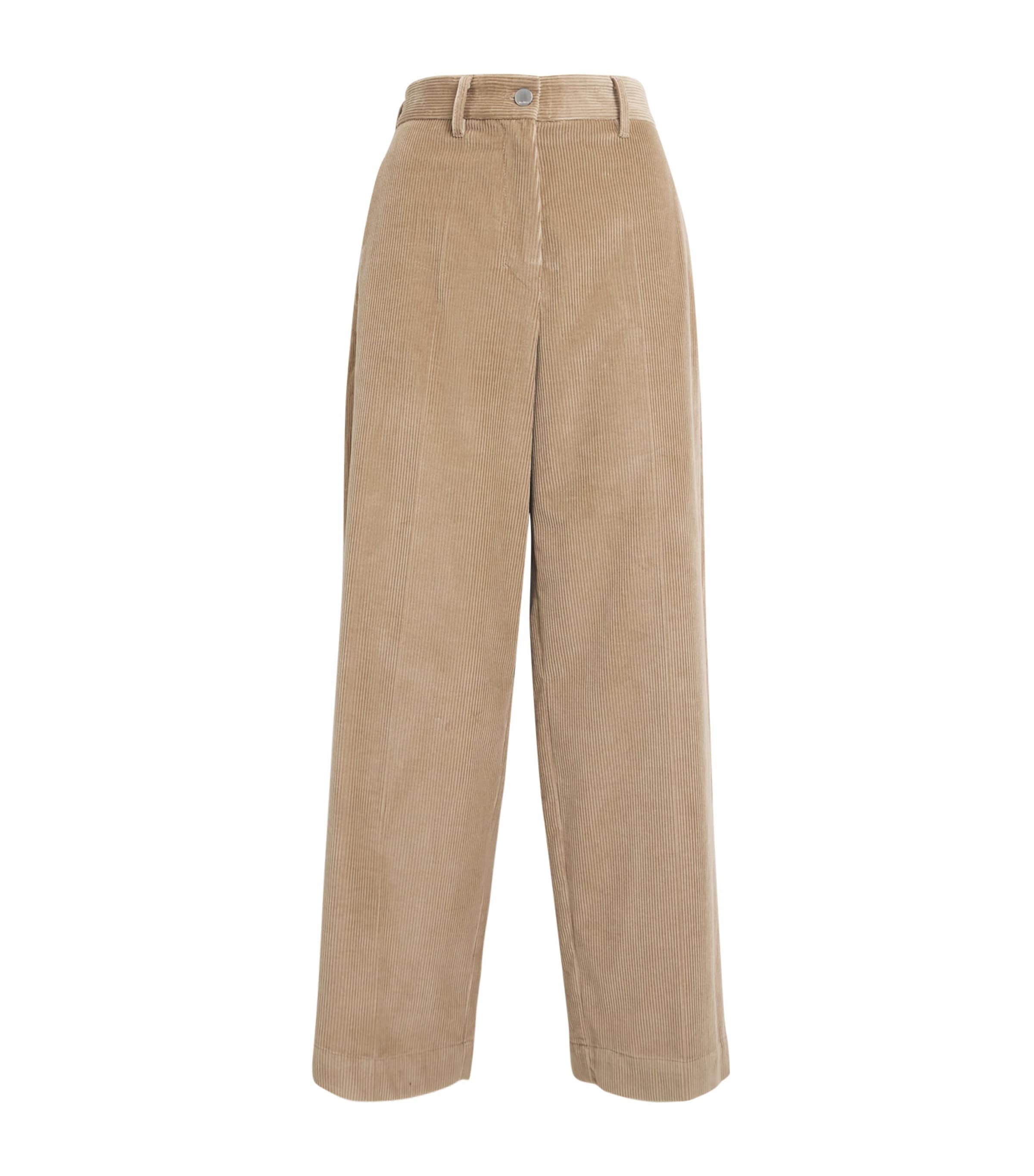 Max Mara Corduroy Cropped Trousers In Beige