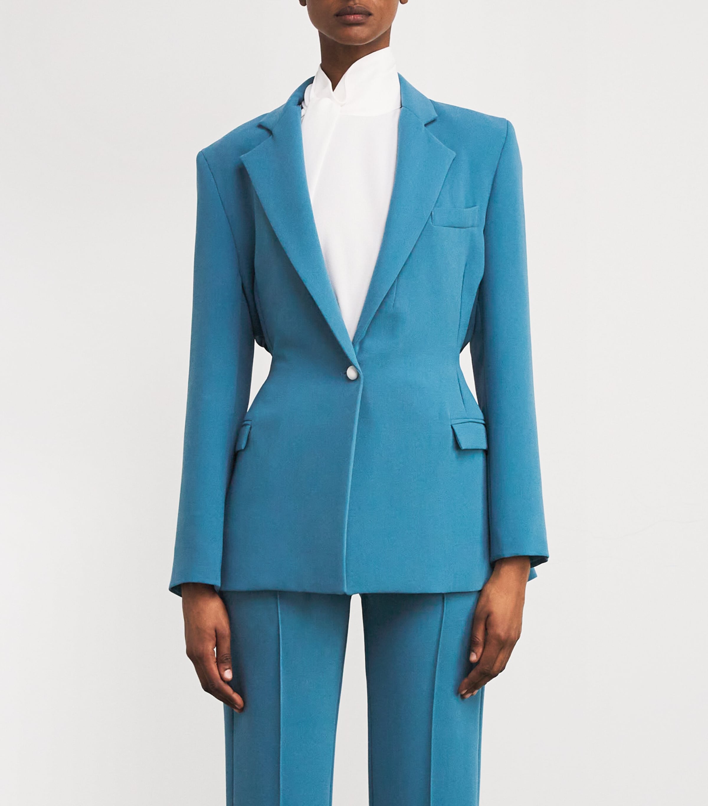 Edeline Lee Womens Ruched-Back Lola Blazer Cor Image 3