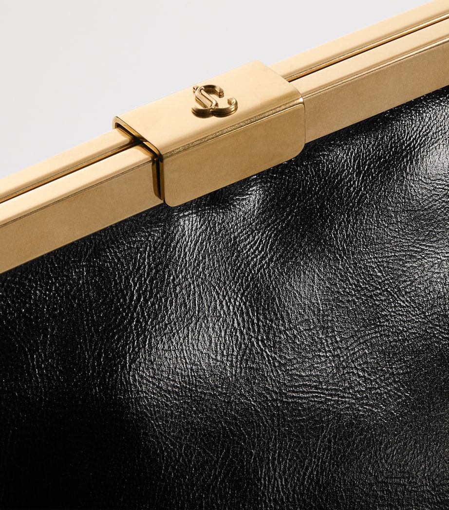 Leather Ganache Clutch Bag BLACK/GOLD Image 3