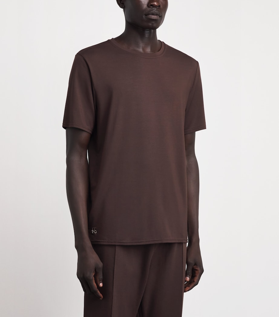 Homebody Mens Stretch-Modal Lounge T-Shirt Coffee Bean Image 4