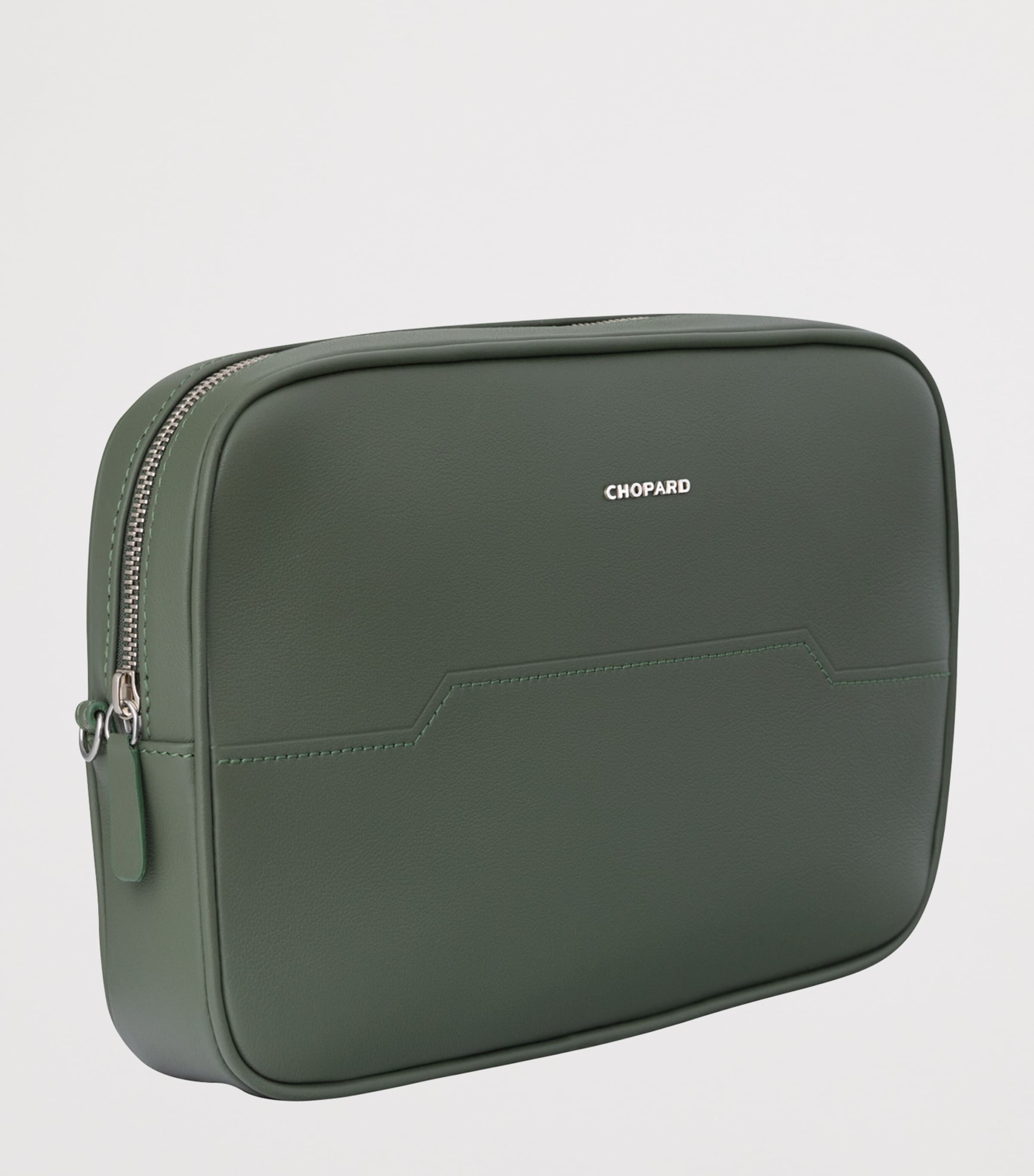 Small Leather Heritage Pouch GREEN/BLUE Image 2