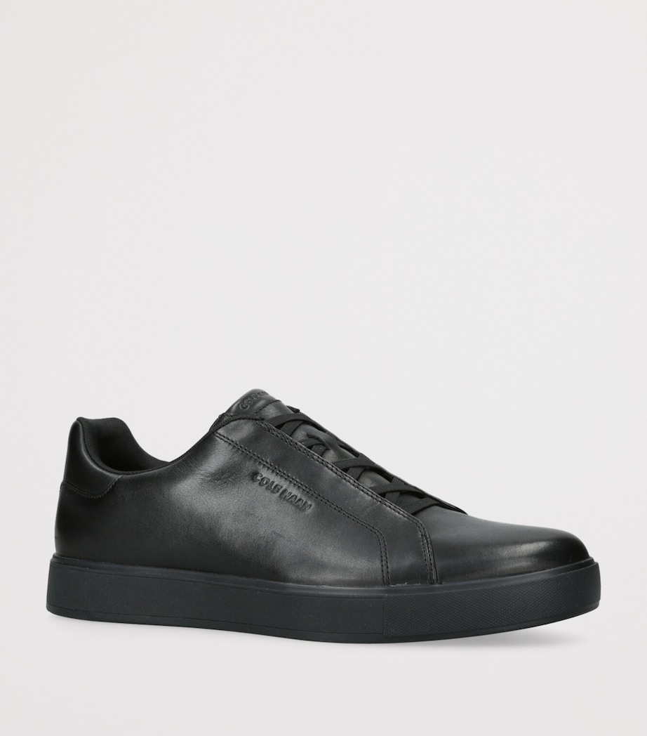 Leather GrandPrø Luxe Slip-On Sneakers BLACK Image 3