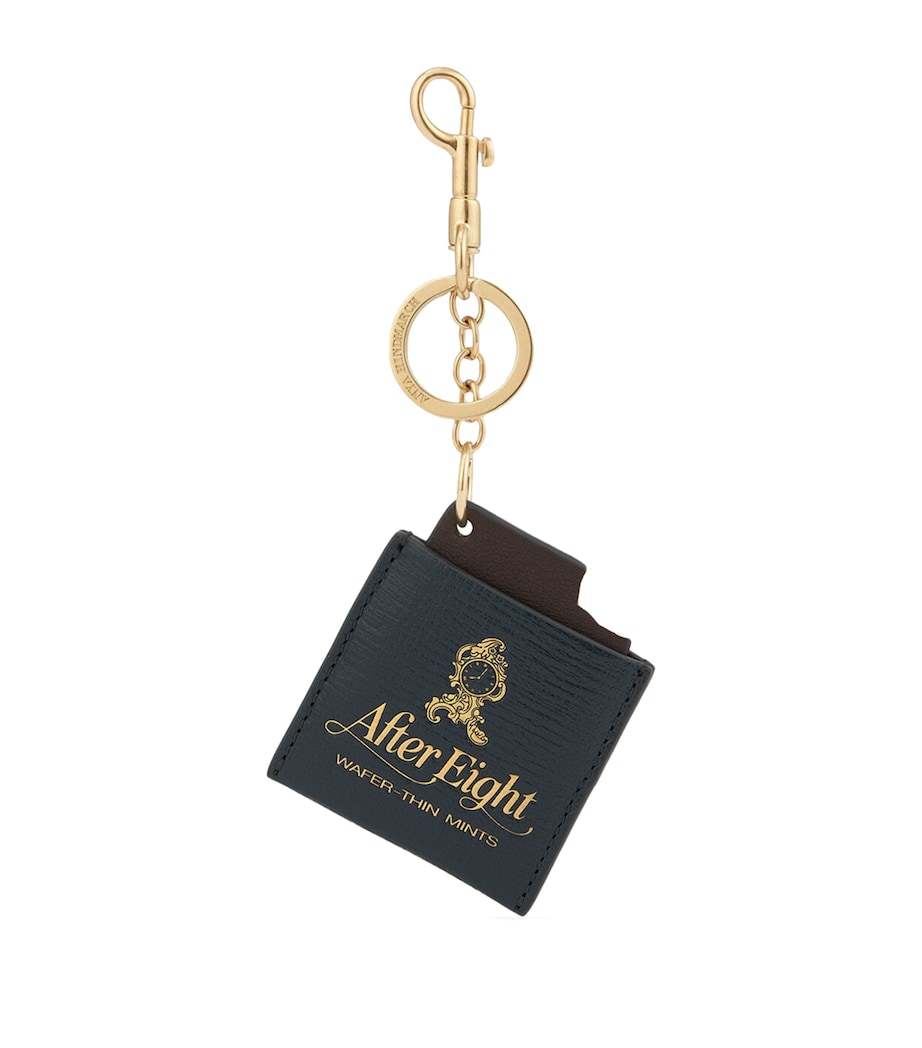 x After Eight Leather Key Charm DARK HOLLY Image 1
