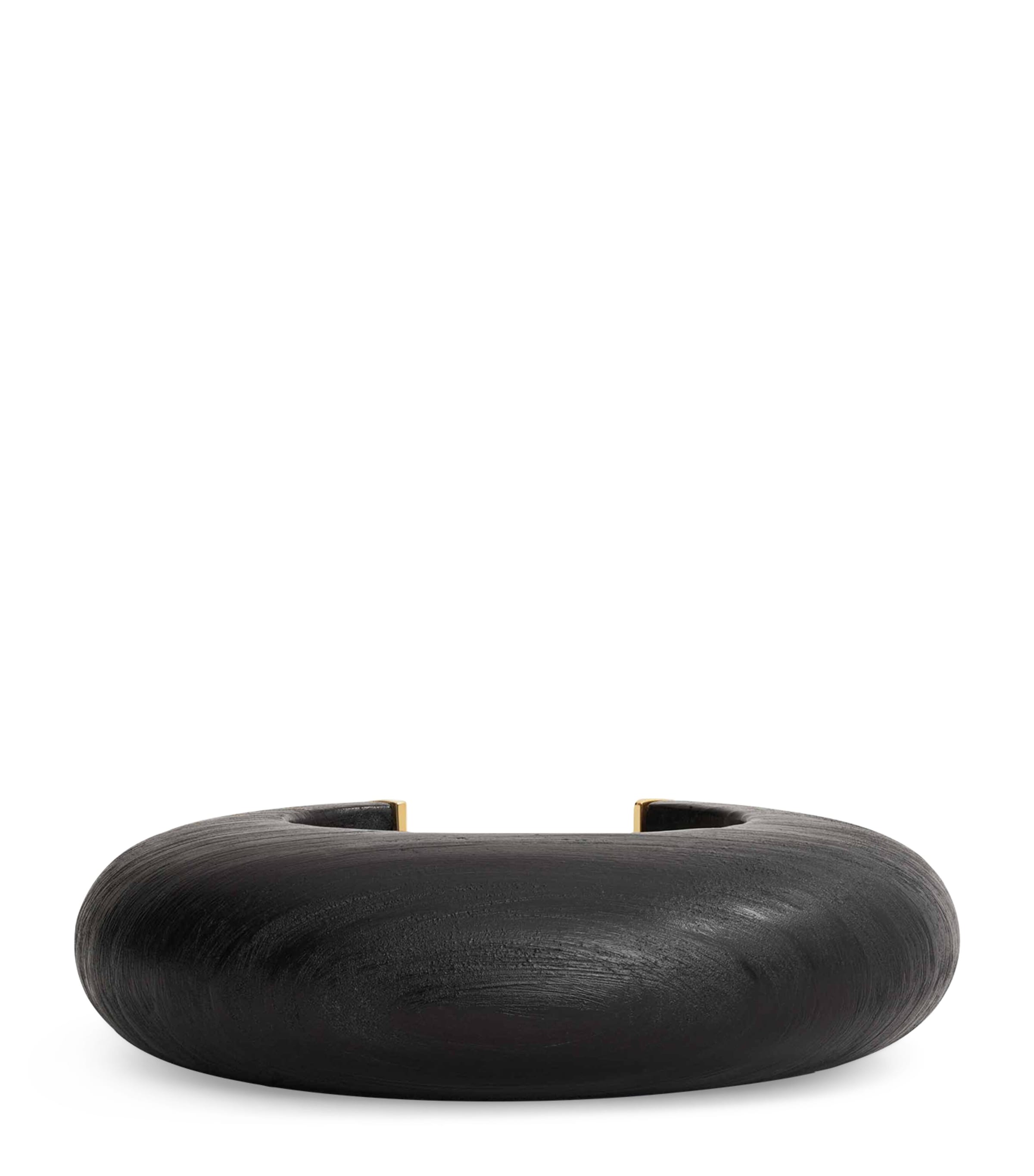 Alaïa Wood And Brass Bumper Cuff In Black