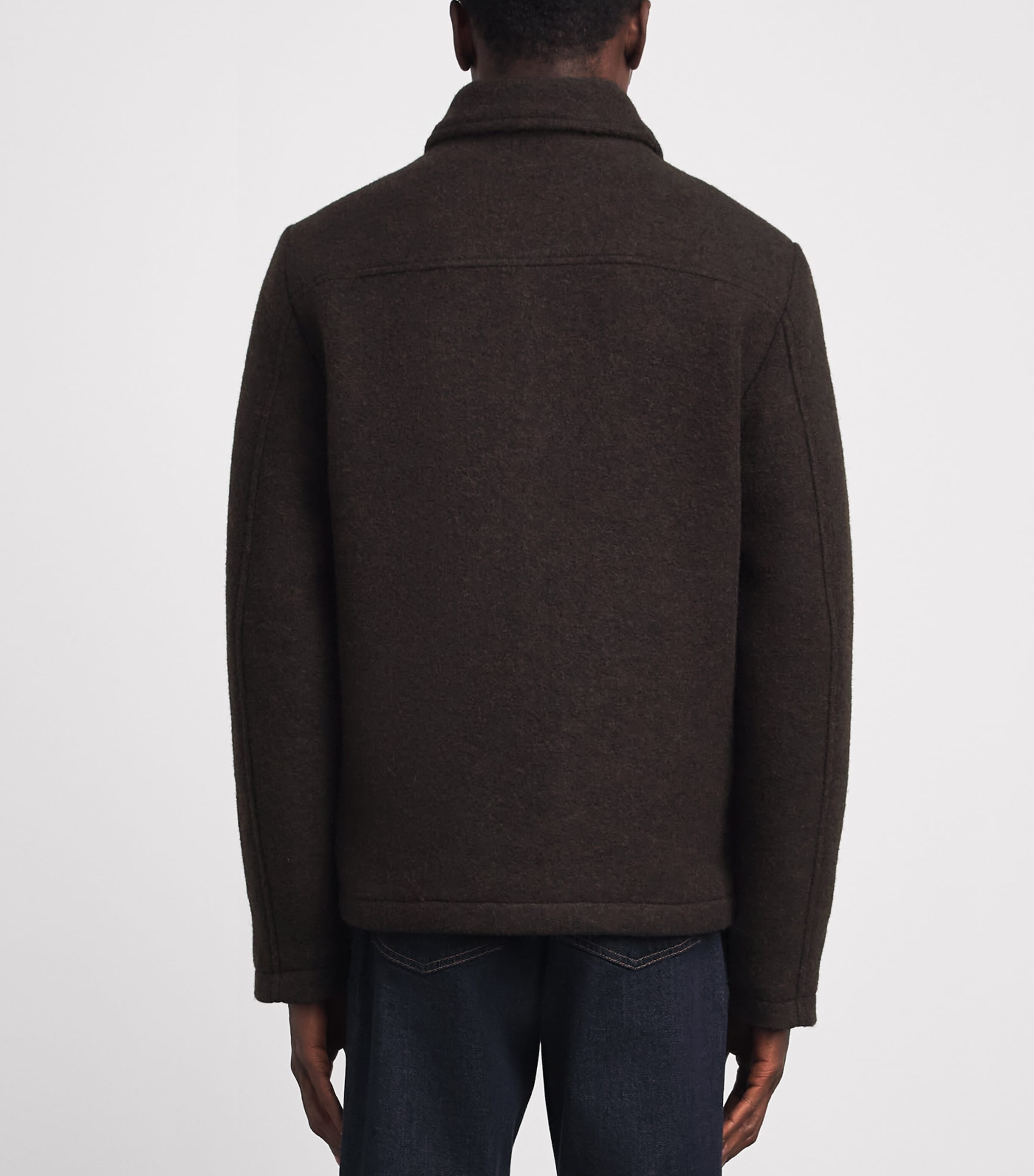 NN.07 Mens Wool-Blend Gael Overshirt Dusky Port Image 5