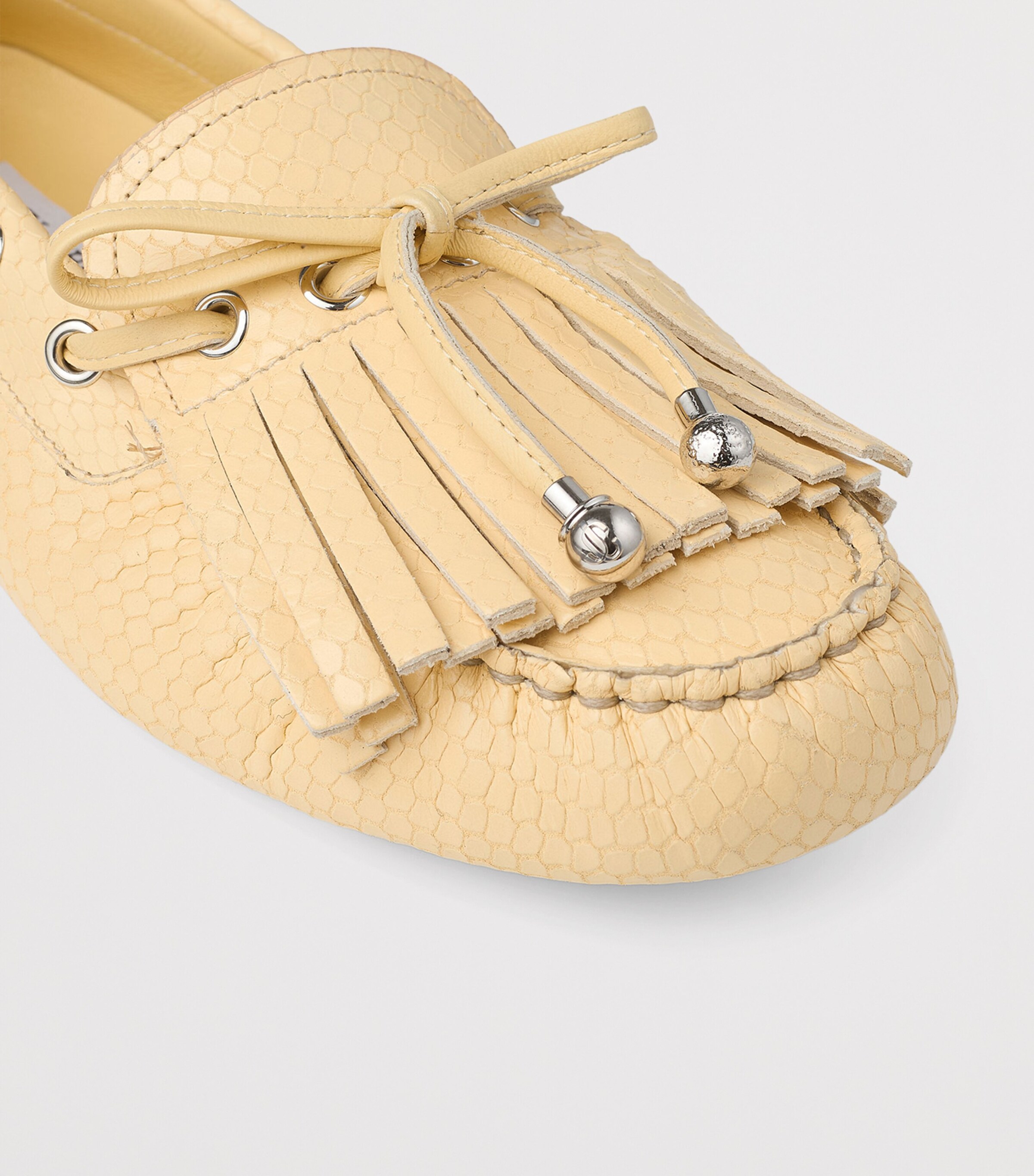 Jimmy Choo Manon Flat Leather Loafers Corn/silver Image 6