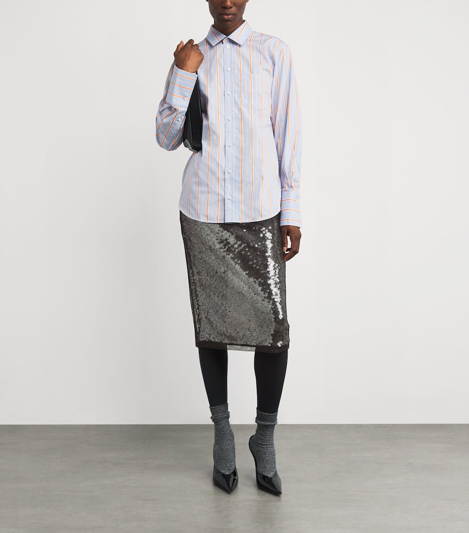 Sequin Façade Midi Skirt DBLK BLACK Image 2