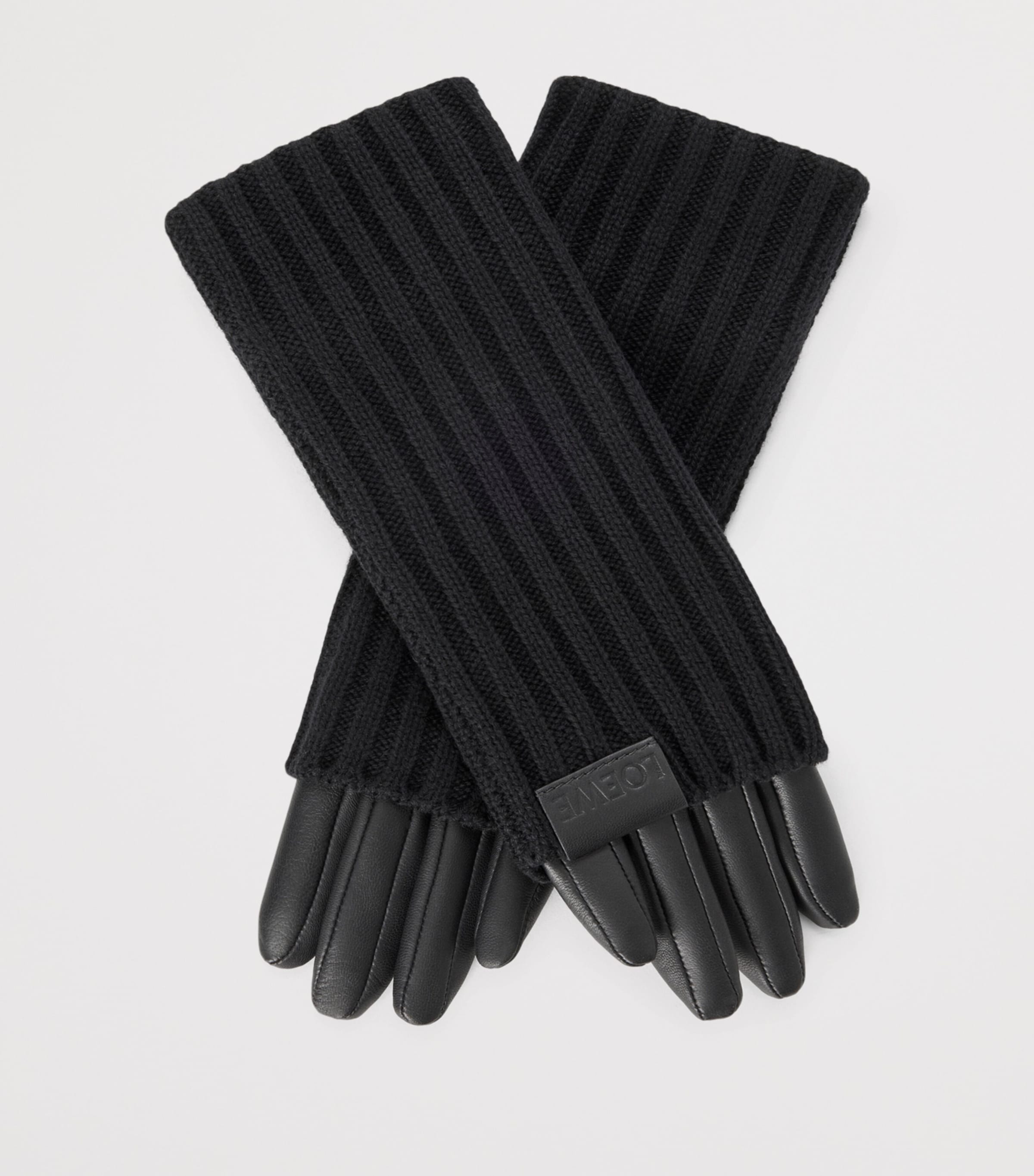 LOEWE Cashmere-Leather Gloves Black Image 2