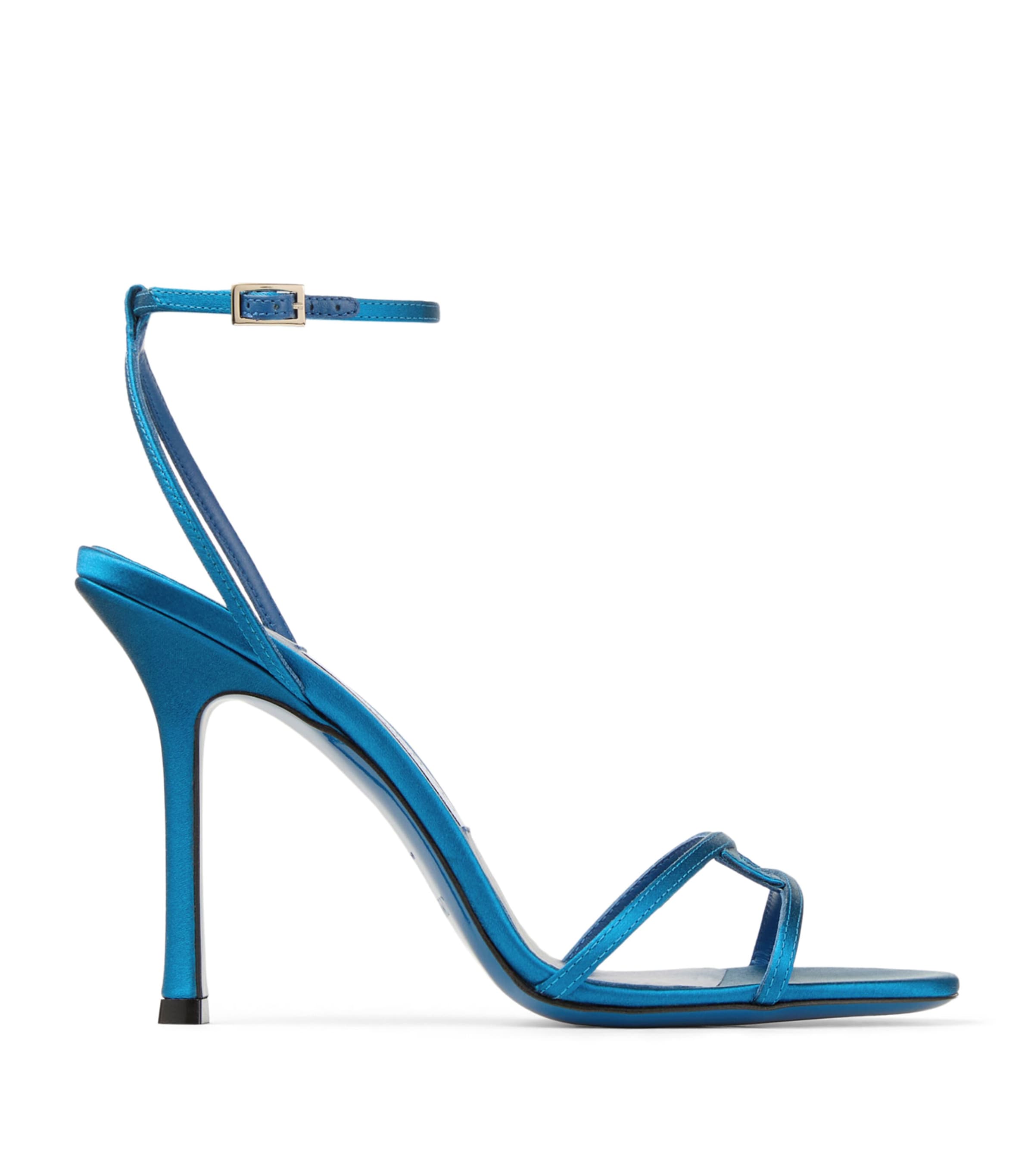 Jimmy Choo 1998 Leo 100 Satin Heeled Sandals Lagoon Image 1