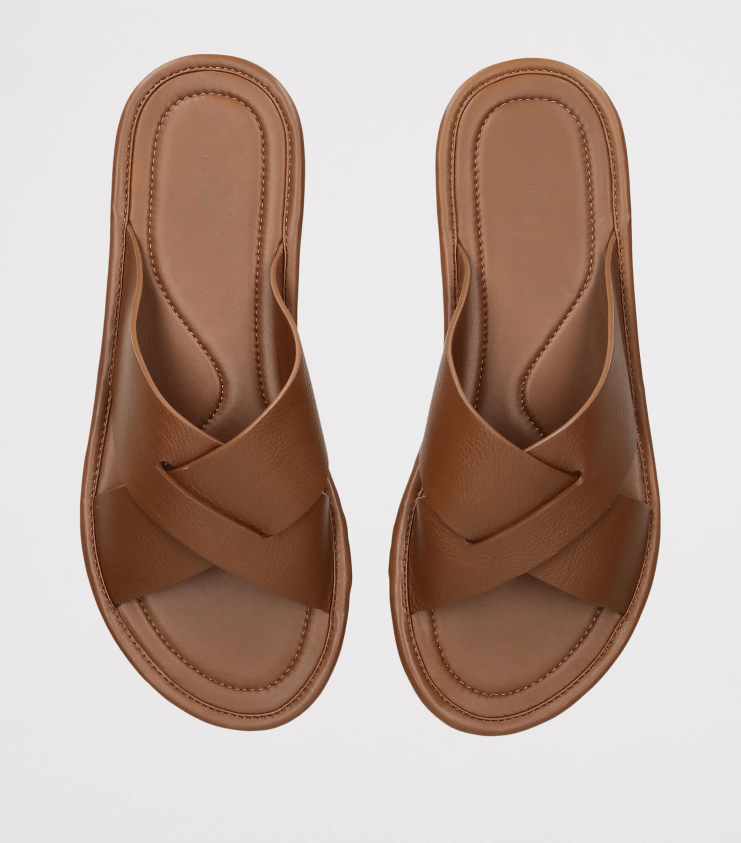 The Row Malick Leather Sandals Tan Image 4