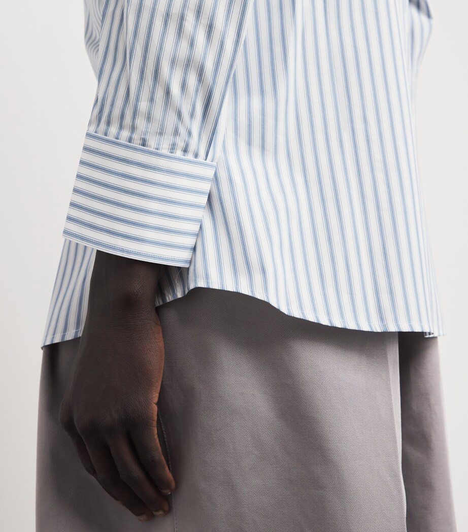 Cotton Stripe Shirt 001F/WHITE/GREY Image 6