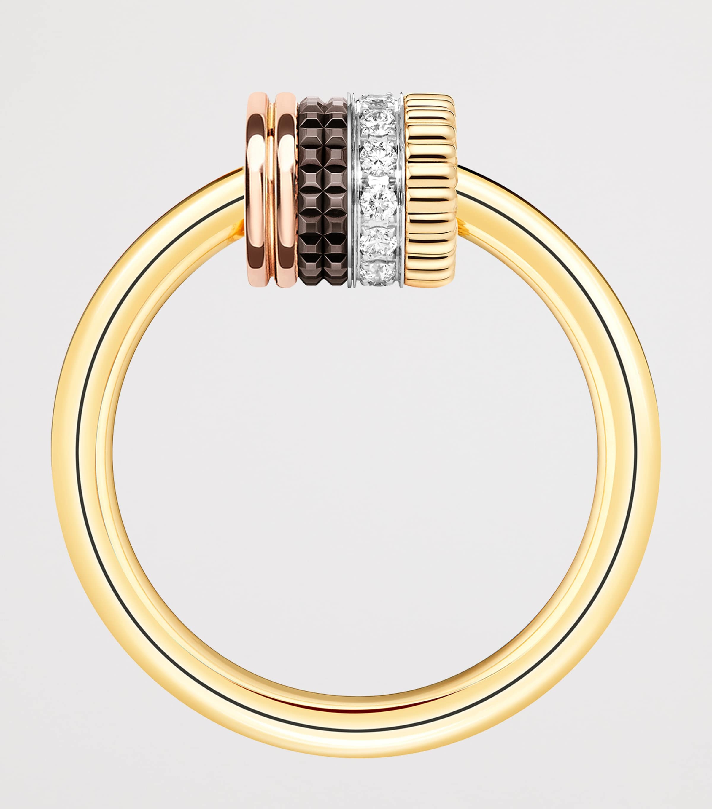 Mixed Gold and Diamond Quatre Classique Ring YELLOW GOLD Image 3
