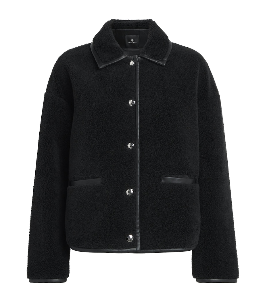 ANINE BING Womens Fleece Camden Jacket Black Image 1