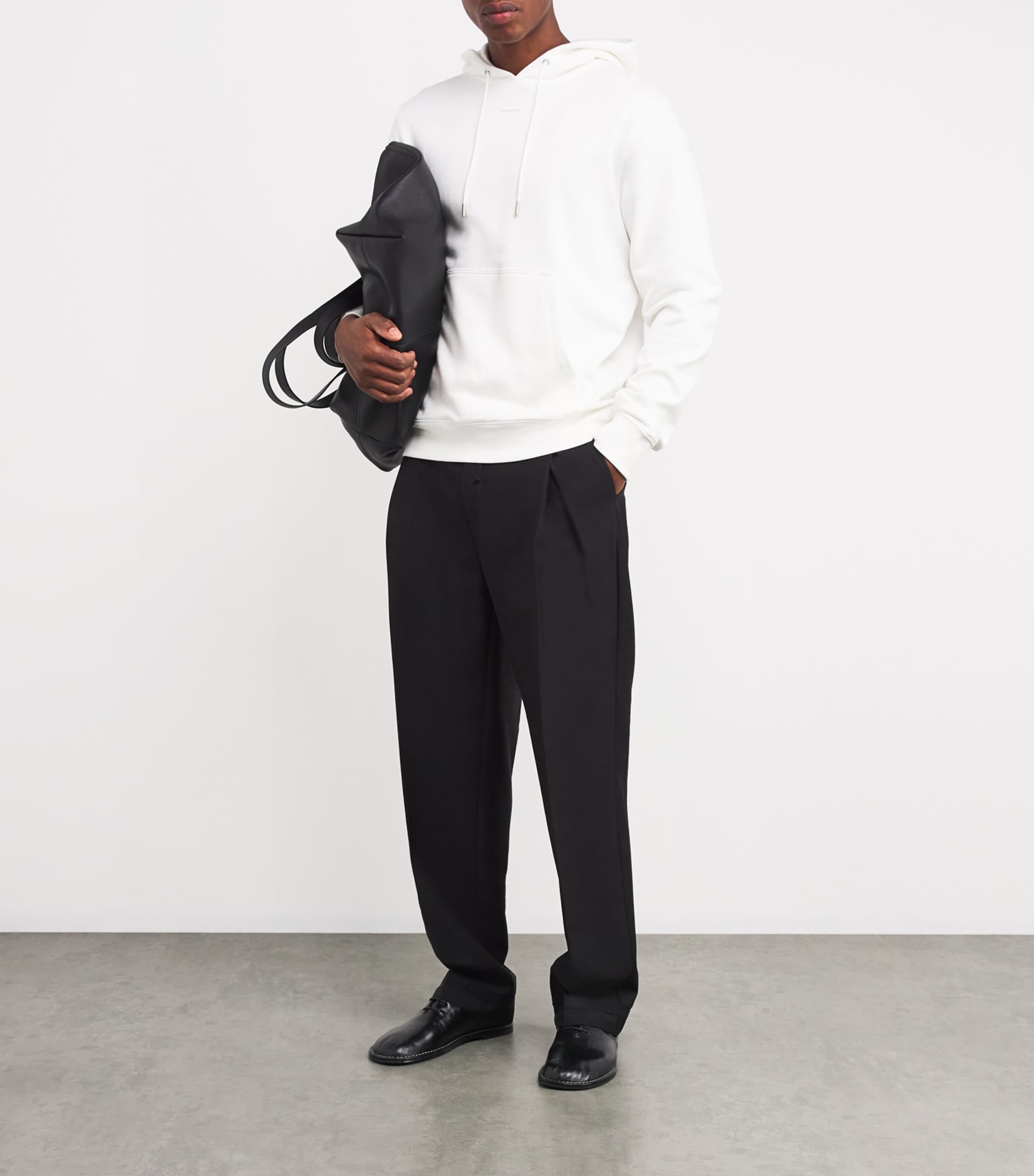 Cotton Logo Hoodie OPTIC WHITE Image 2