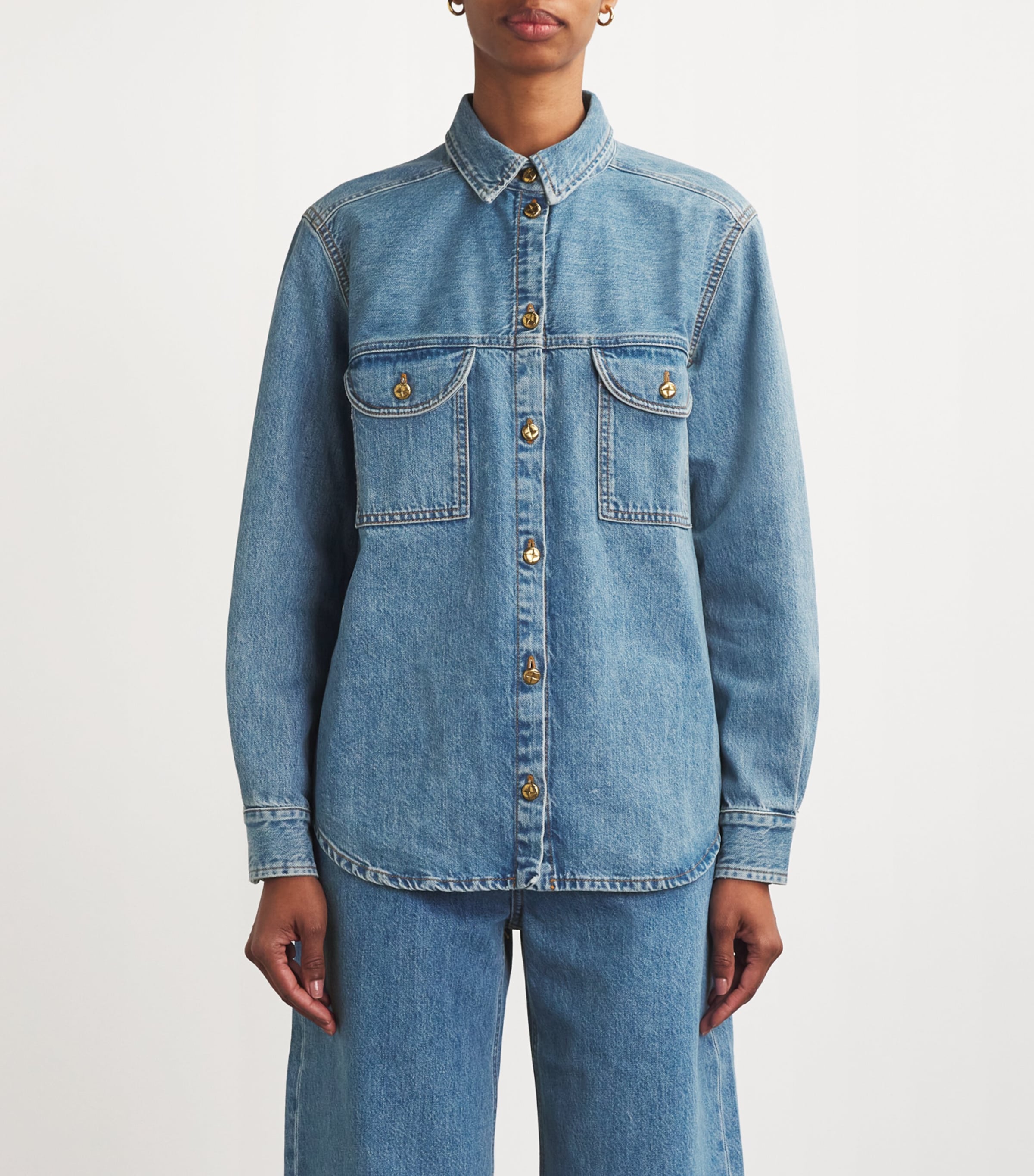 Blazé Milano Womens Berber Denim Shirt Maya Image 3