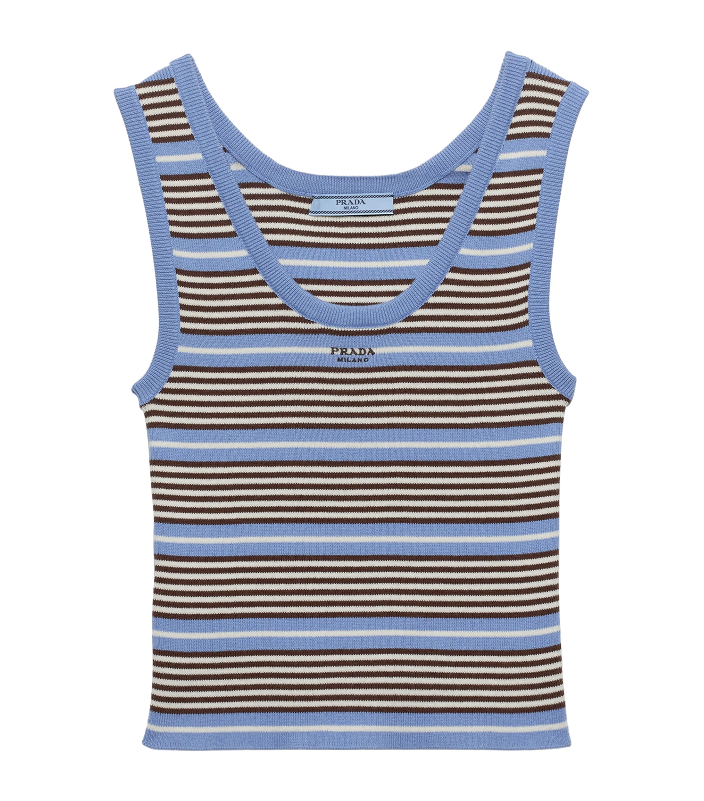Prada Womens Knitted Stripe Tank Top Image 1