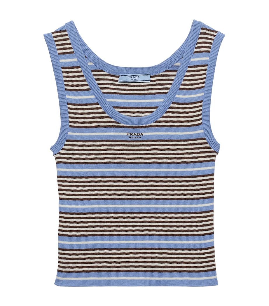 Prada Womens Knitted Stripe Tank Top Image 1