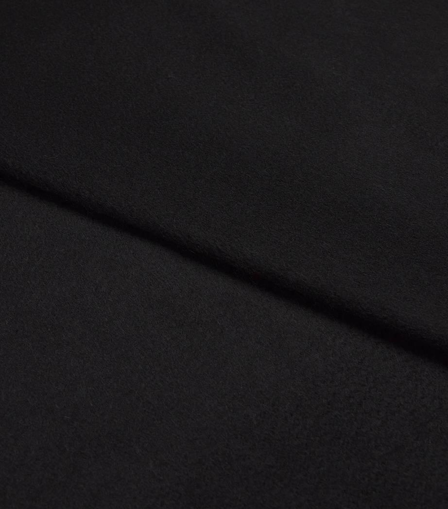 Cashmere Fringed Scarf BLACK Image 5
