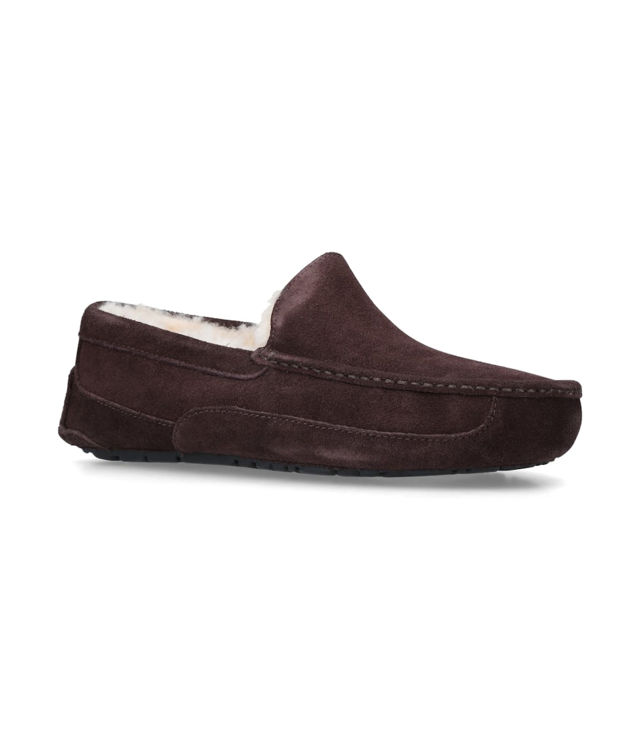 Suede Ascot Slippers DARK BROWN Image 1