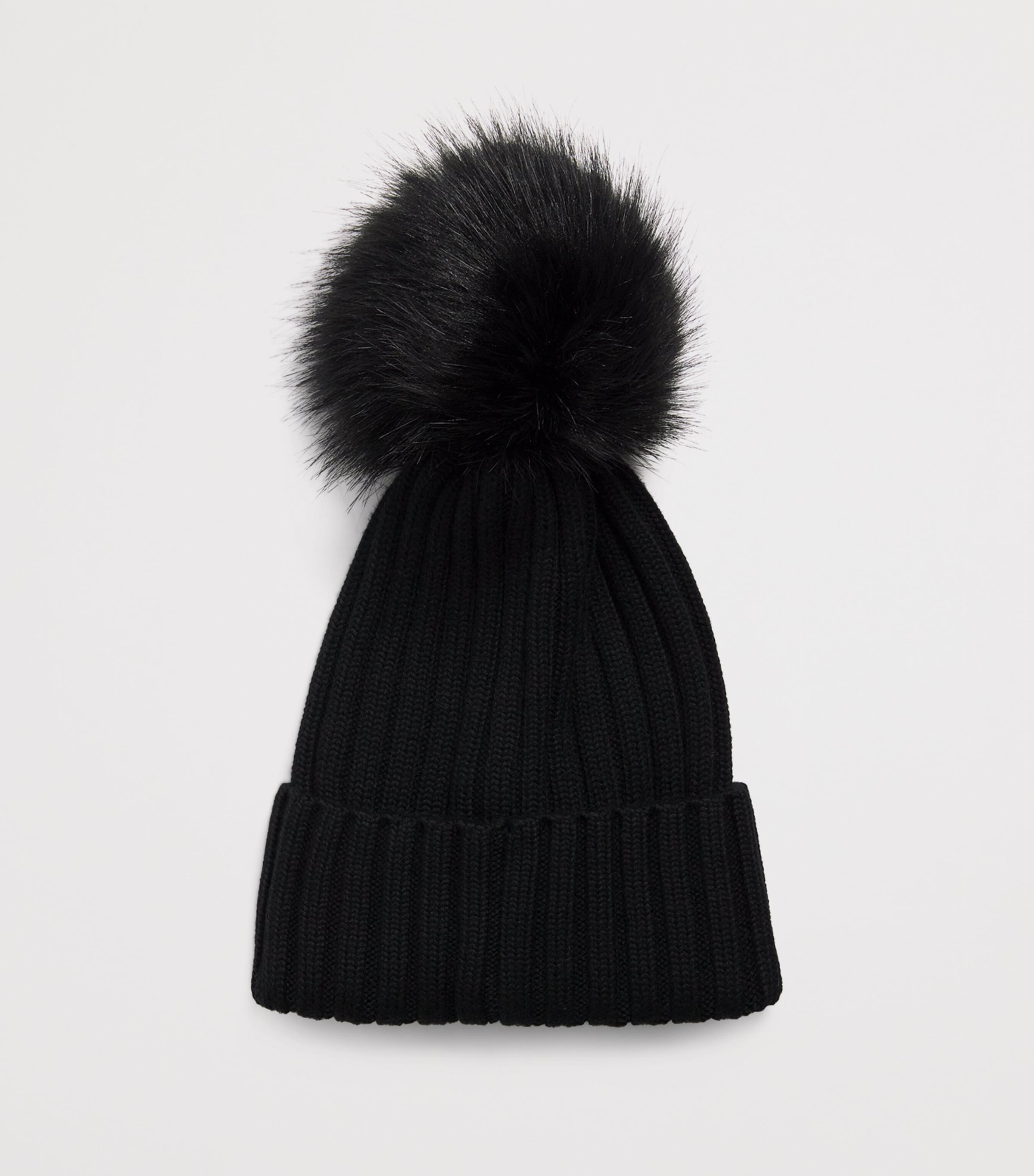 Virgin Wool Pom-Pom Beanie 999 Image 2
