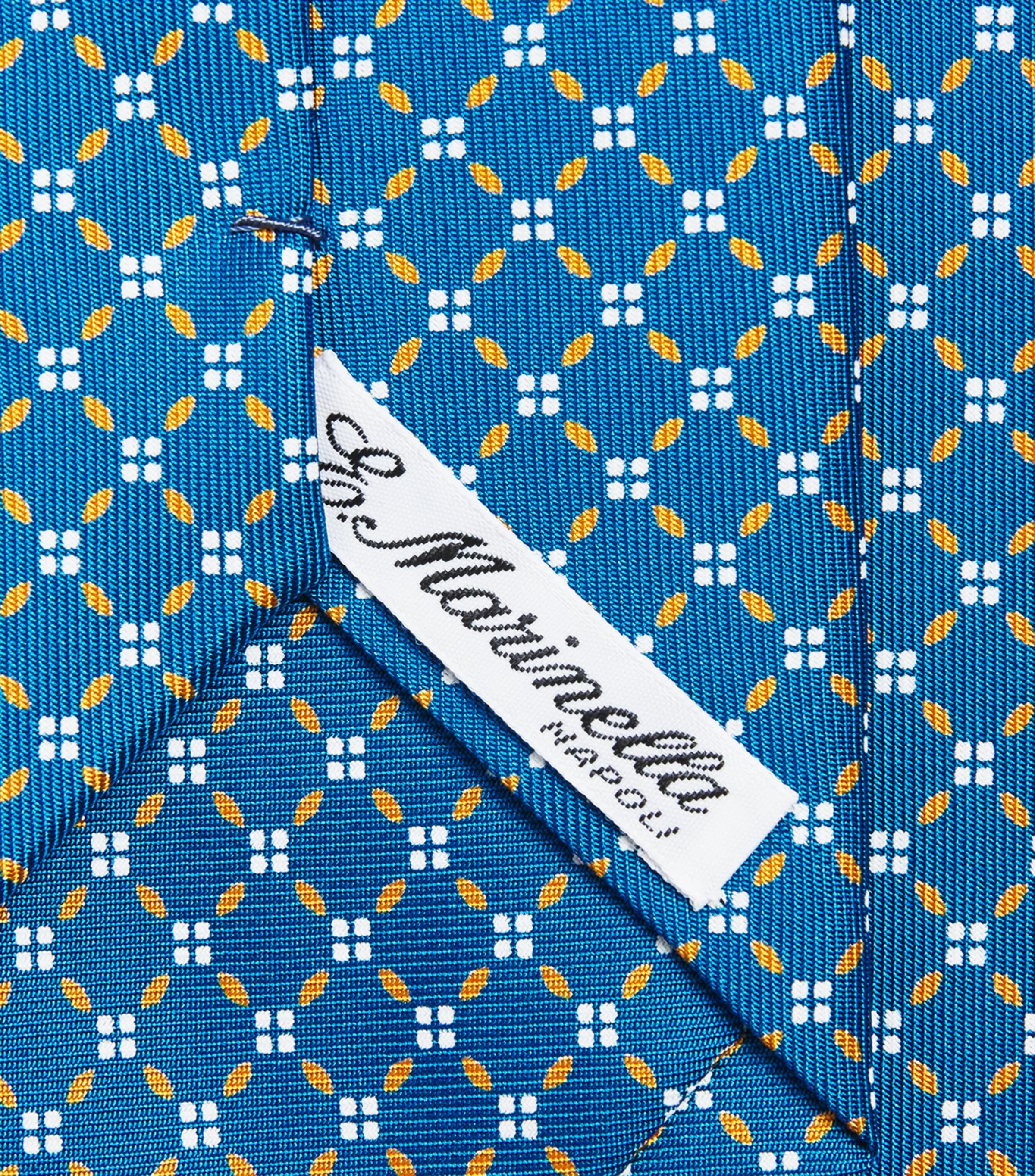 E. Marinella Blue Silk Geometric Tie | Harrods AU