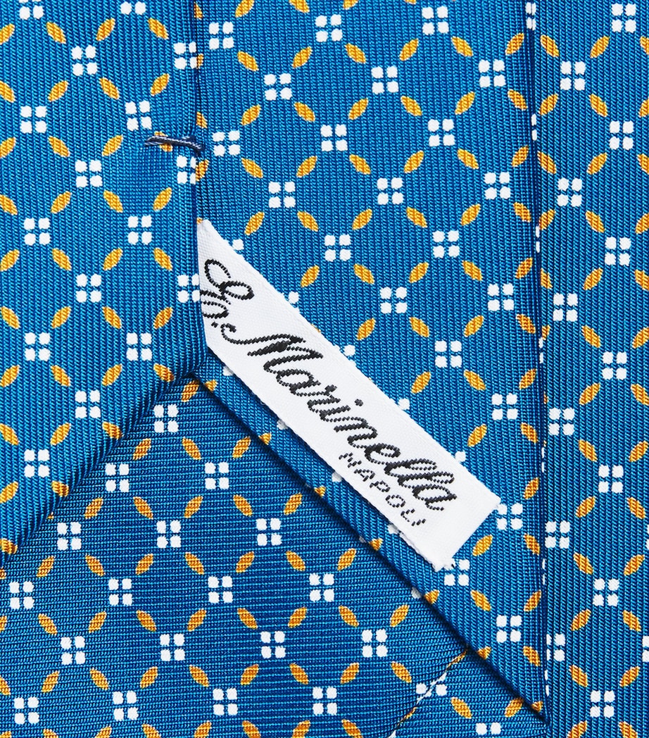 E. Marinella Blue Silk Geometric Tie | Harrods AU