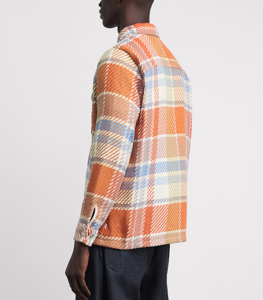 Wax London Mens Cotton-Blend Pike Check Whiting Overshirt Pastel Multi Image 5