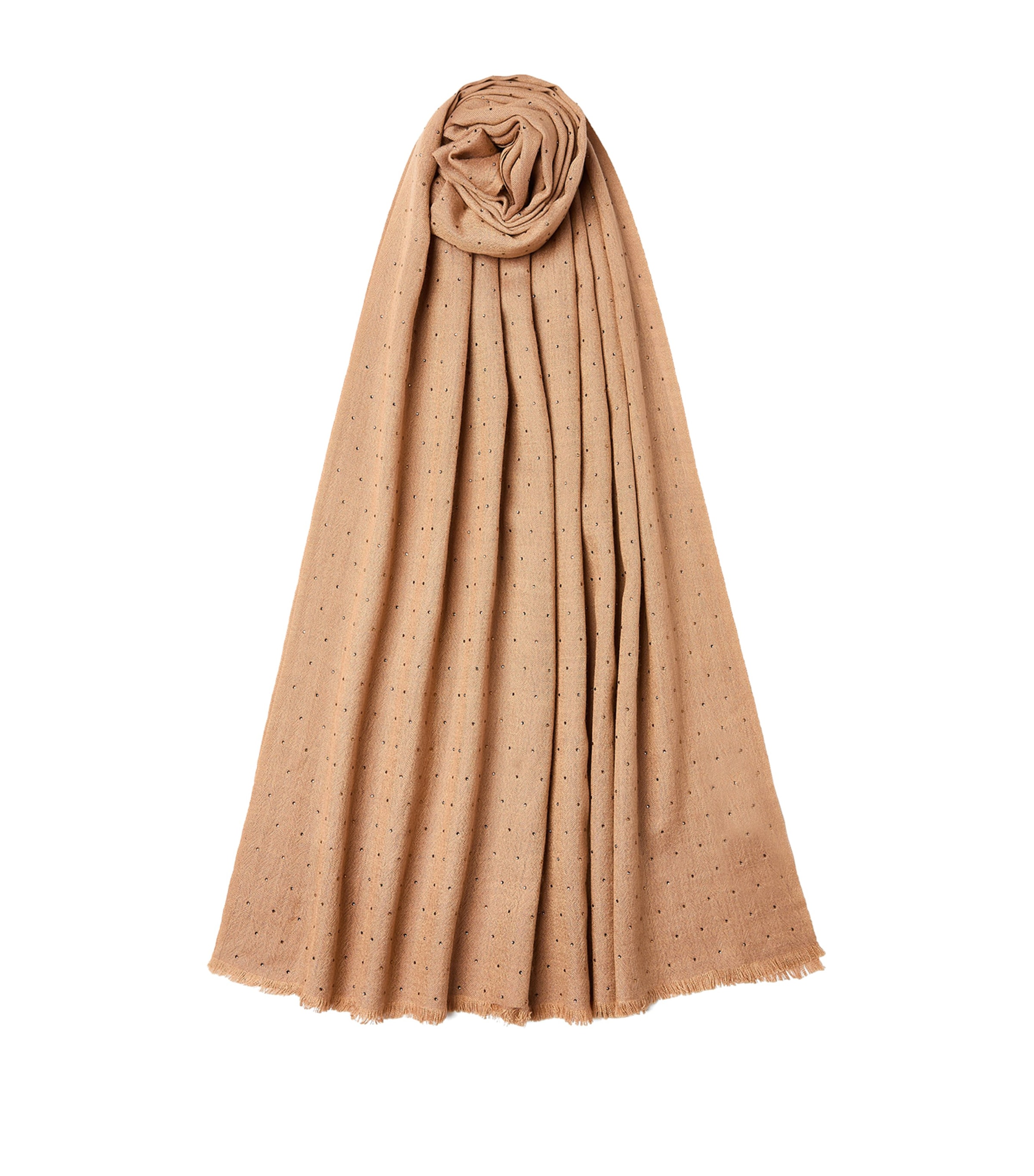 Marella Modal-Wool Embellished Scarf Camel Image 1