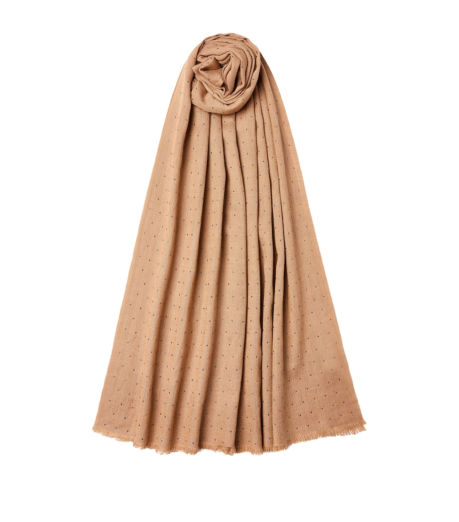 Marella Modal-Wool Embellished Scarf Camel Image 1