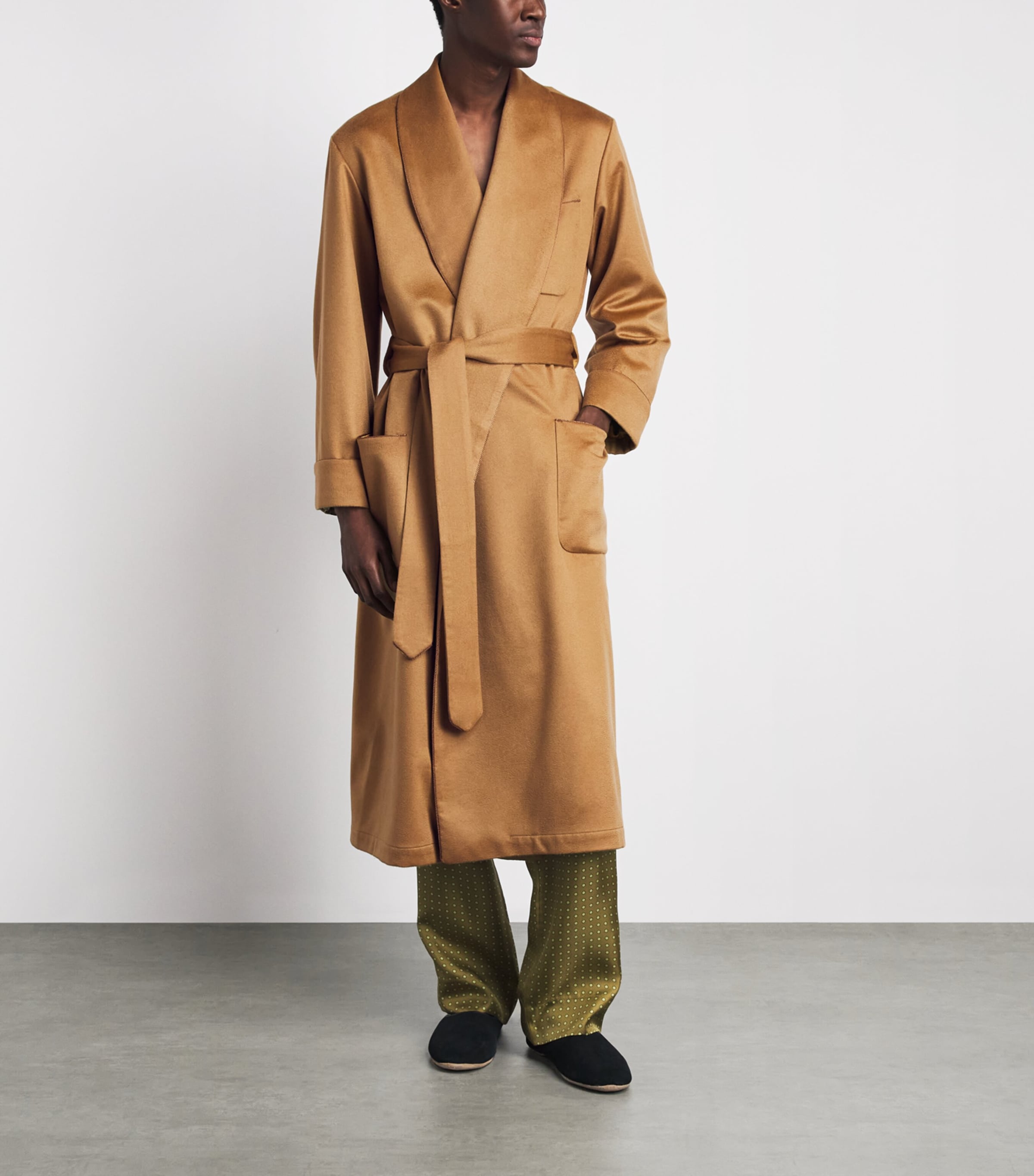 Daniel Hanson Mens Cashmere Robe Camel Image 2