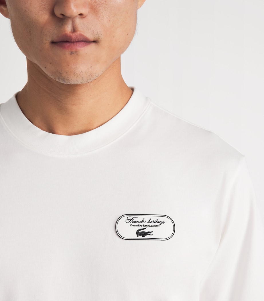 Lacoste Mens Ultra Dry Tennis Heritage Graphic T-Shirt Flour Image 3