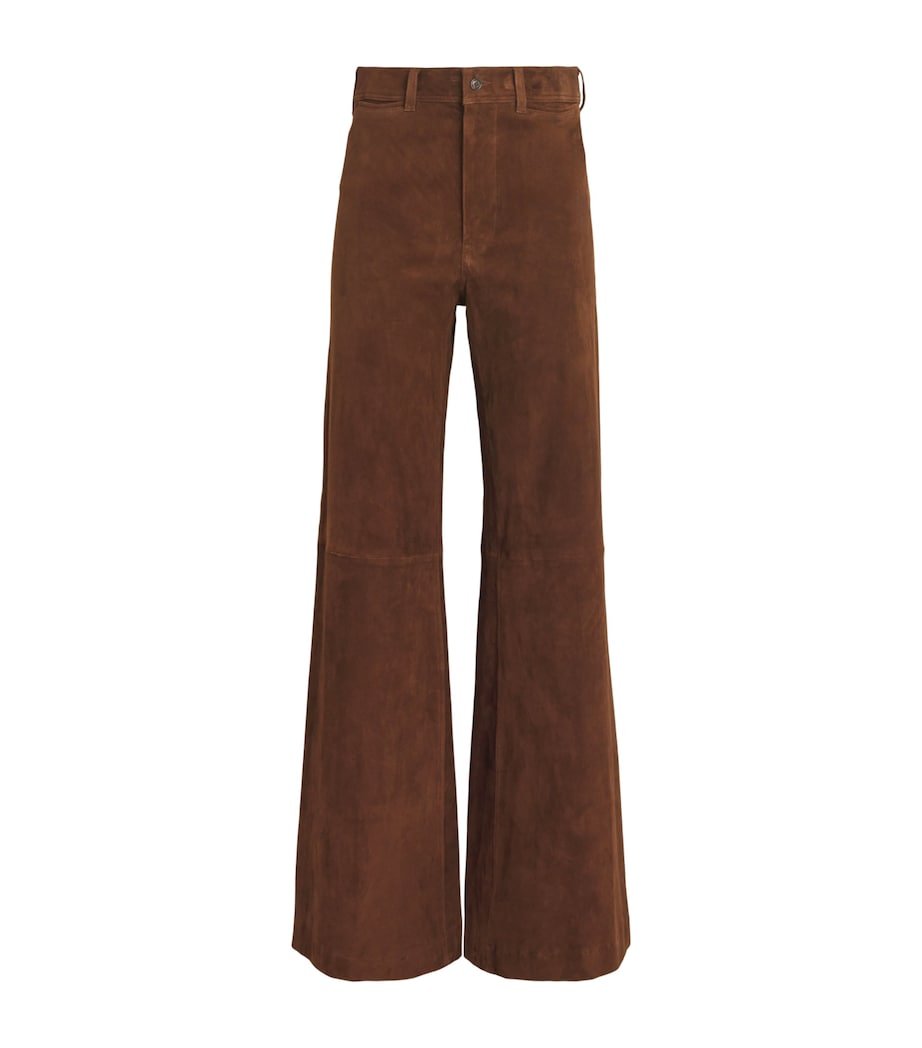 Polo Ralph Lauren Womens Suede Beaton Trousers Umber Image 1
