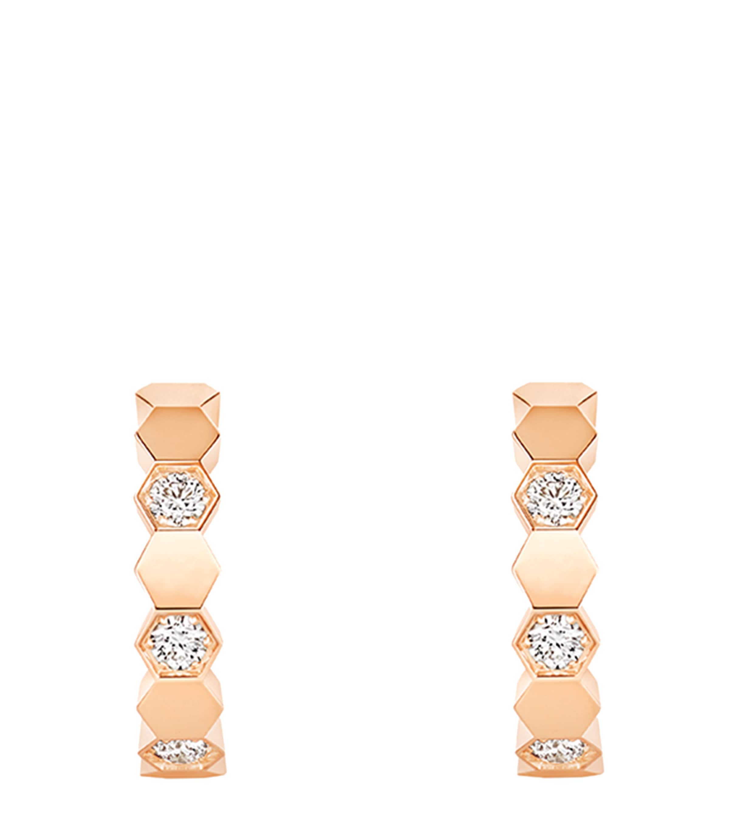 Rose Gold and Diamond Bee de Chaumet Hoop Earrings PINK GOLD Image 1