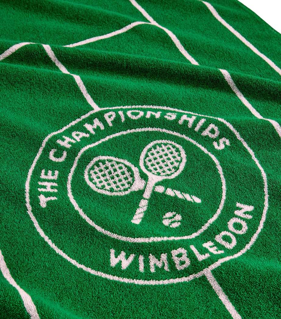 x Wimbledon Tennis Court Bath Towel (70cm x 133cm) GREEN Image 4