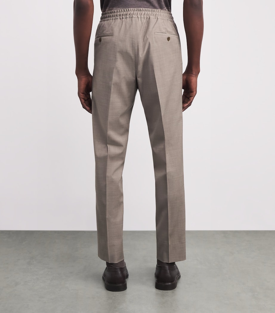 Virgin Wool-Blend Drawstring Trousers 035 NATURAL / BEIGE Image 4