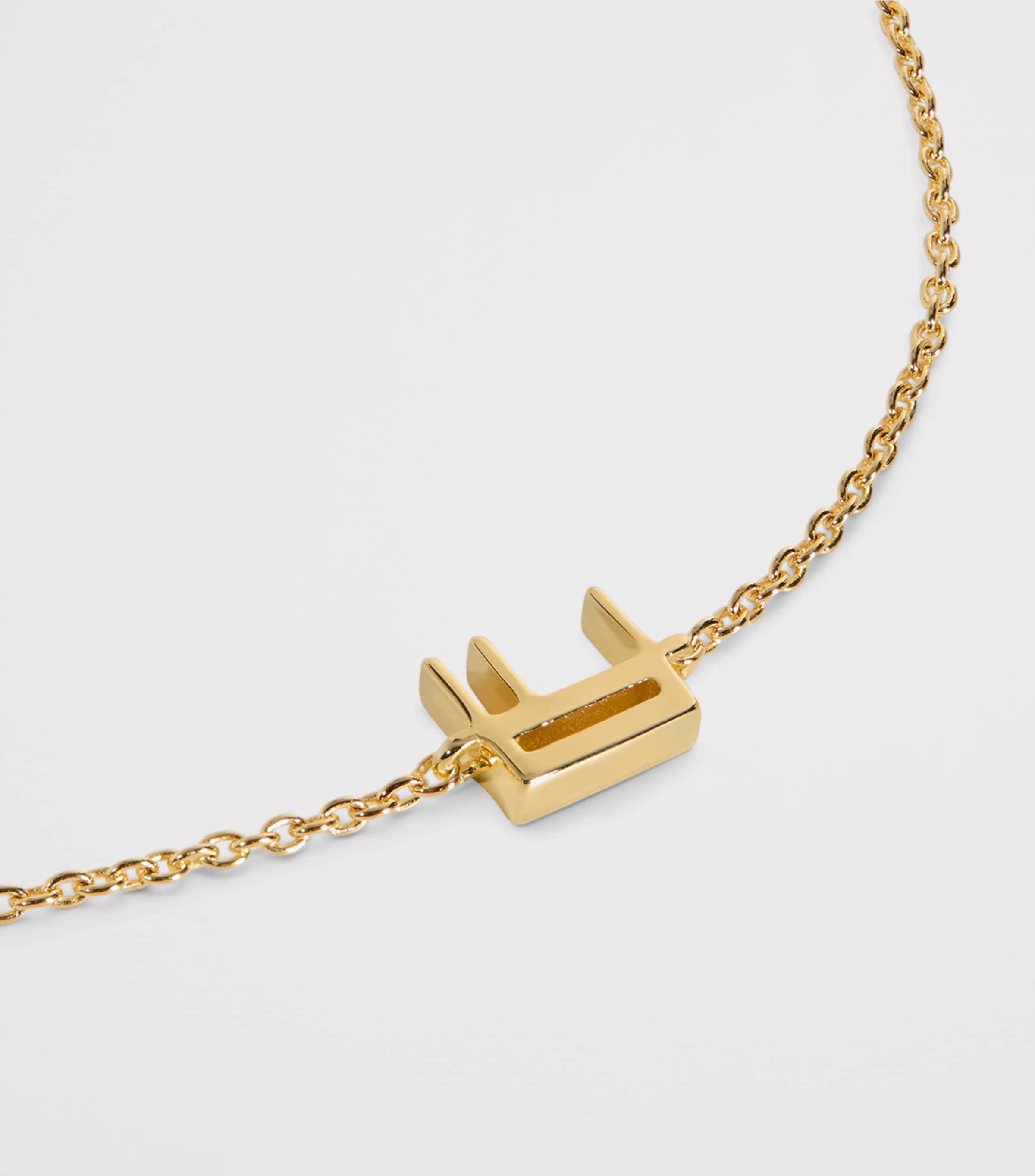 Monica Vinader E Initial Chain Bracelet Gold Image 3