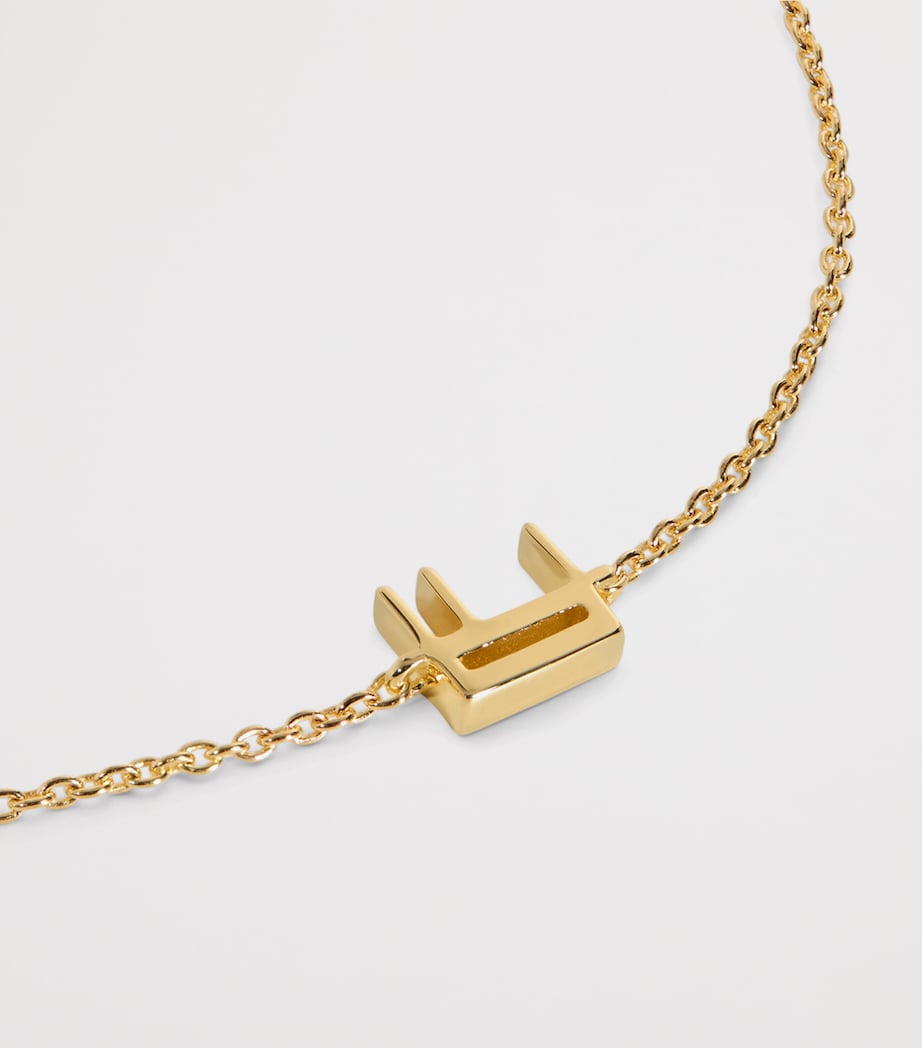 Monica Vinader E Initial Chain Bracelet Gold Image 3