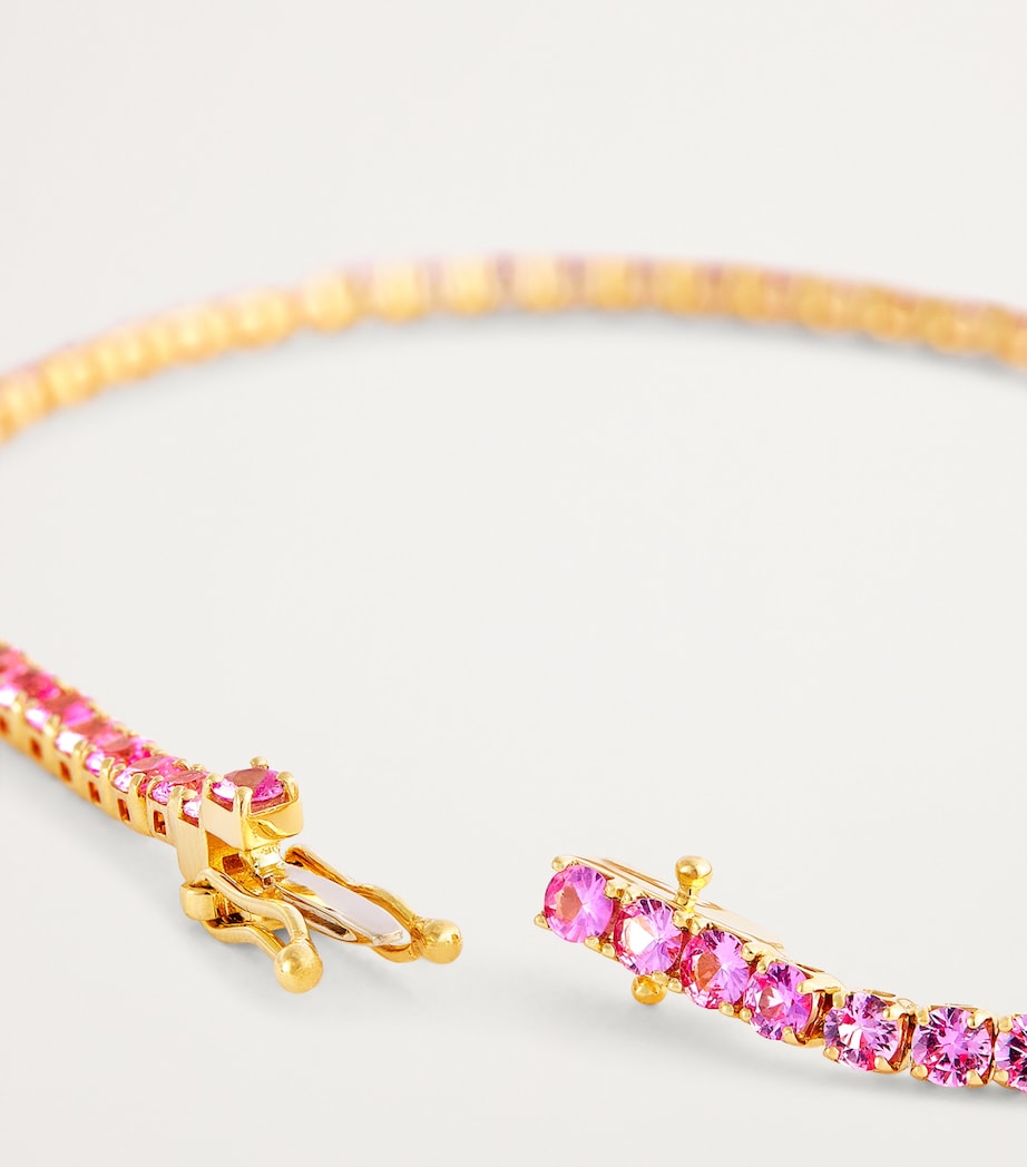 Mini Yellow Gold and Sapphire Tennis Bracelet YELLOW GOLD Image 4