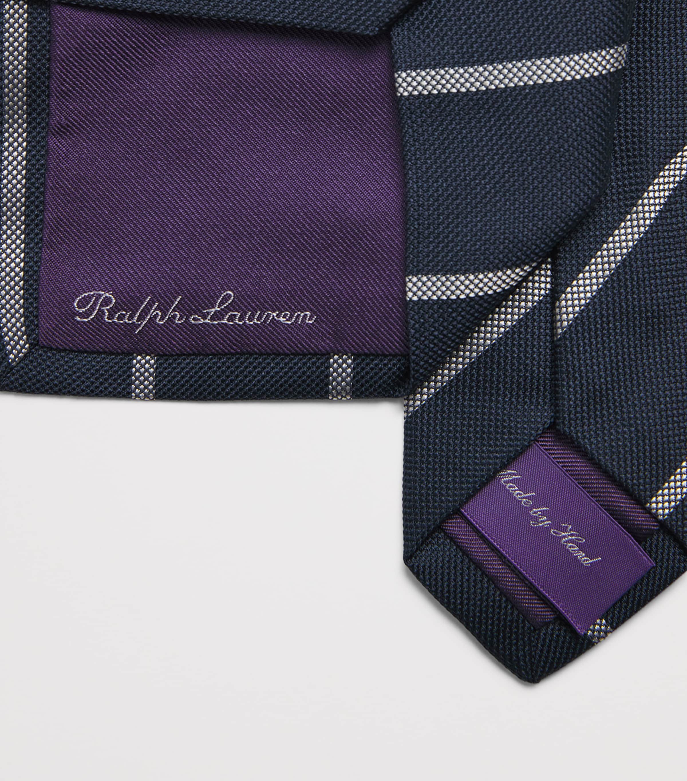 Ralph Lauren Purple Label Mulberry Silk Stripe Tie Navy/silver Image 3