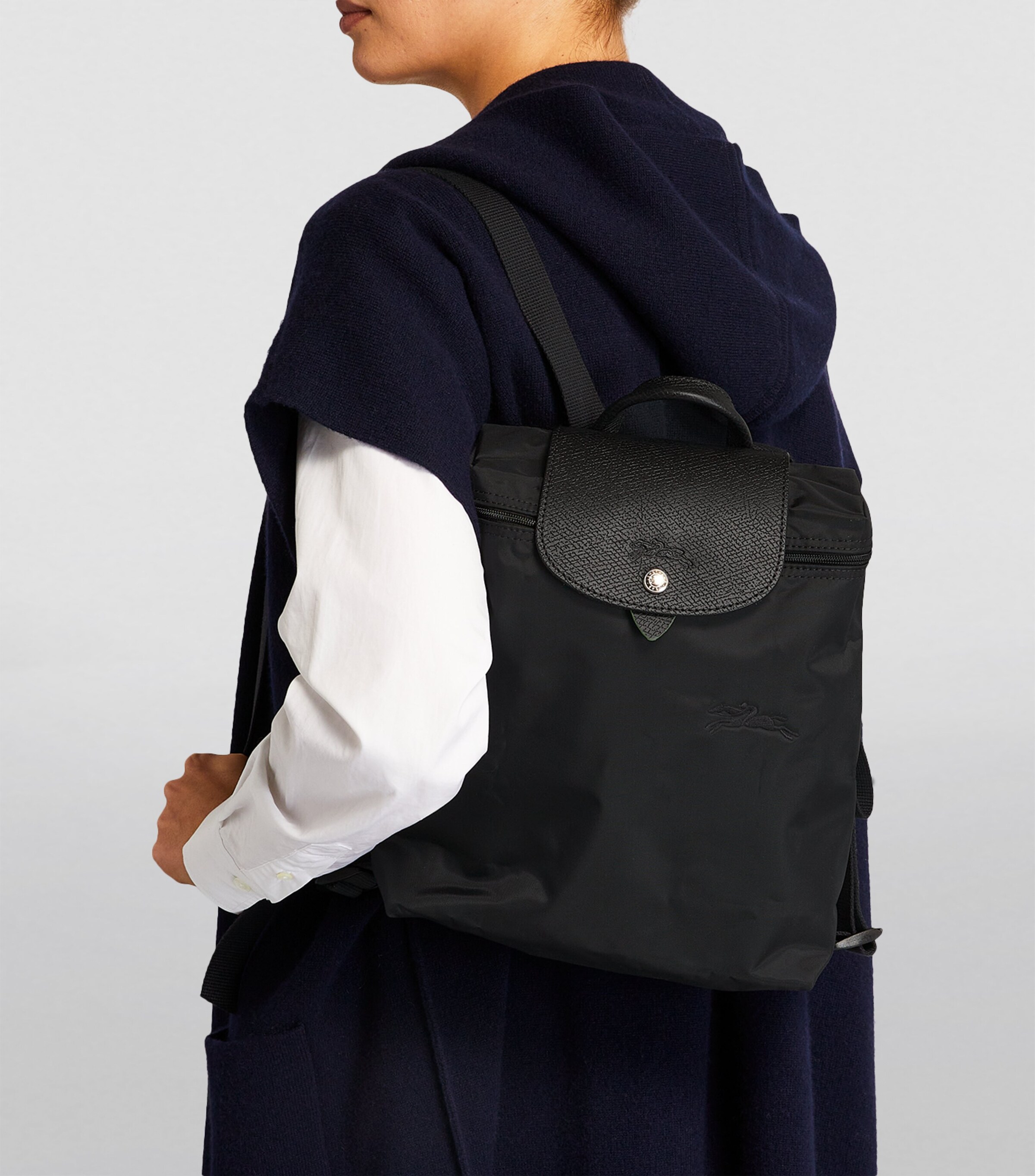 Longchamp Medium Le Pliage Green Backpack Harrods UK