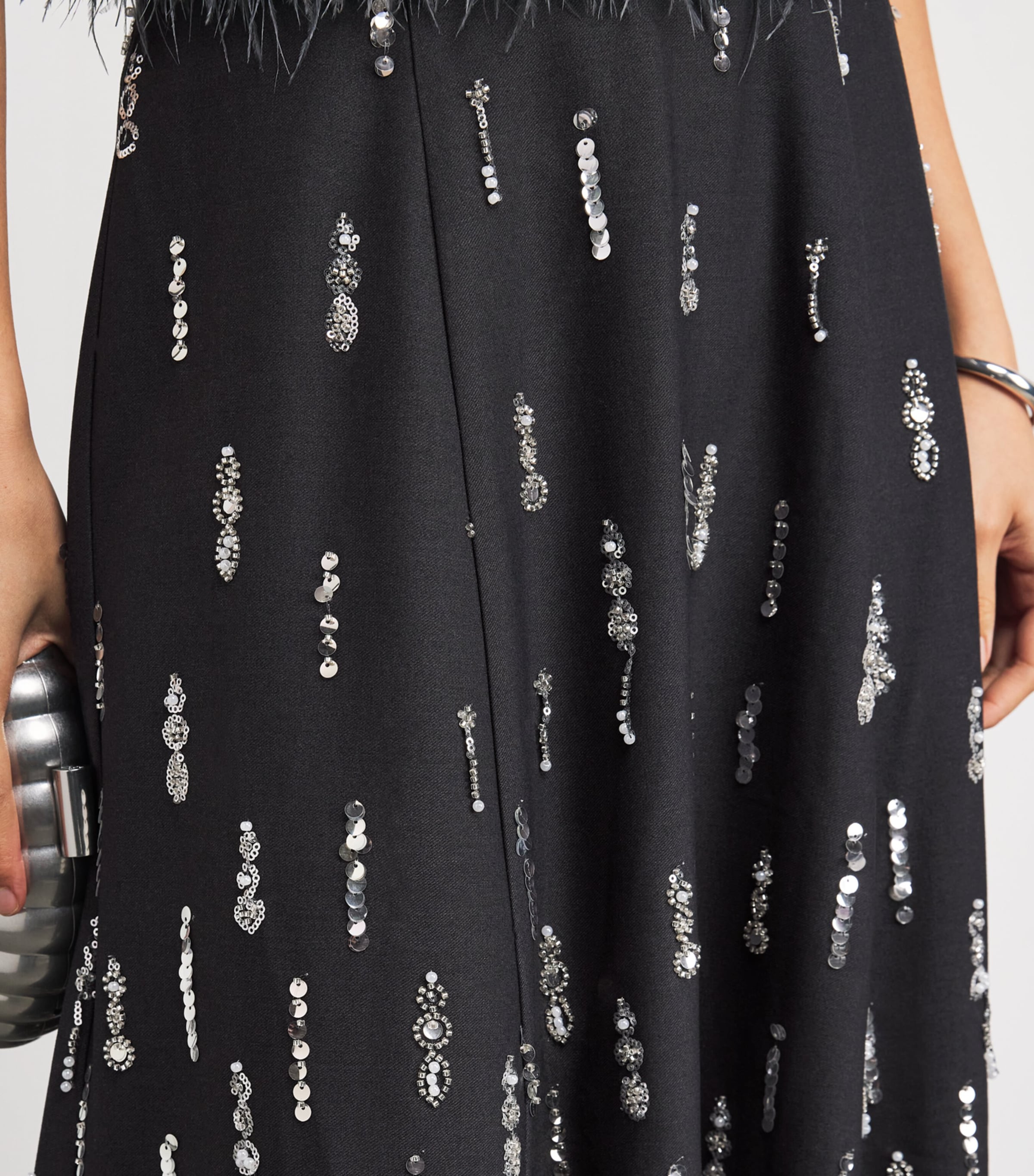 Embellished Selene Midi Skirt CHARCOAL MULTI Image 6