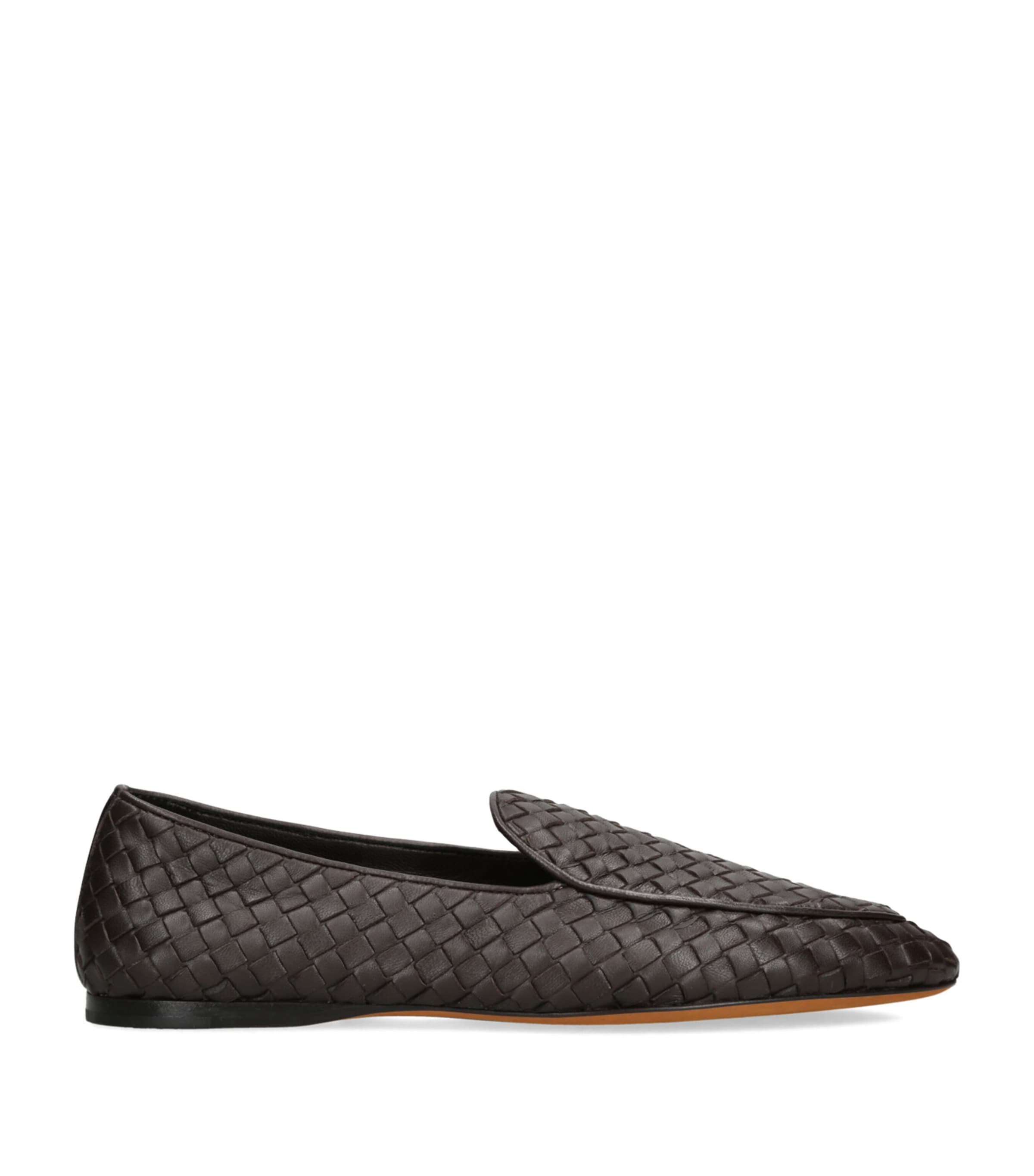 The Row Hereditas Woven Flat Loafers In Brown