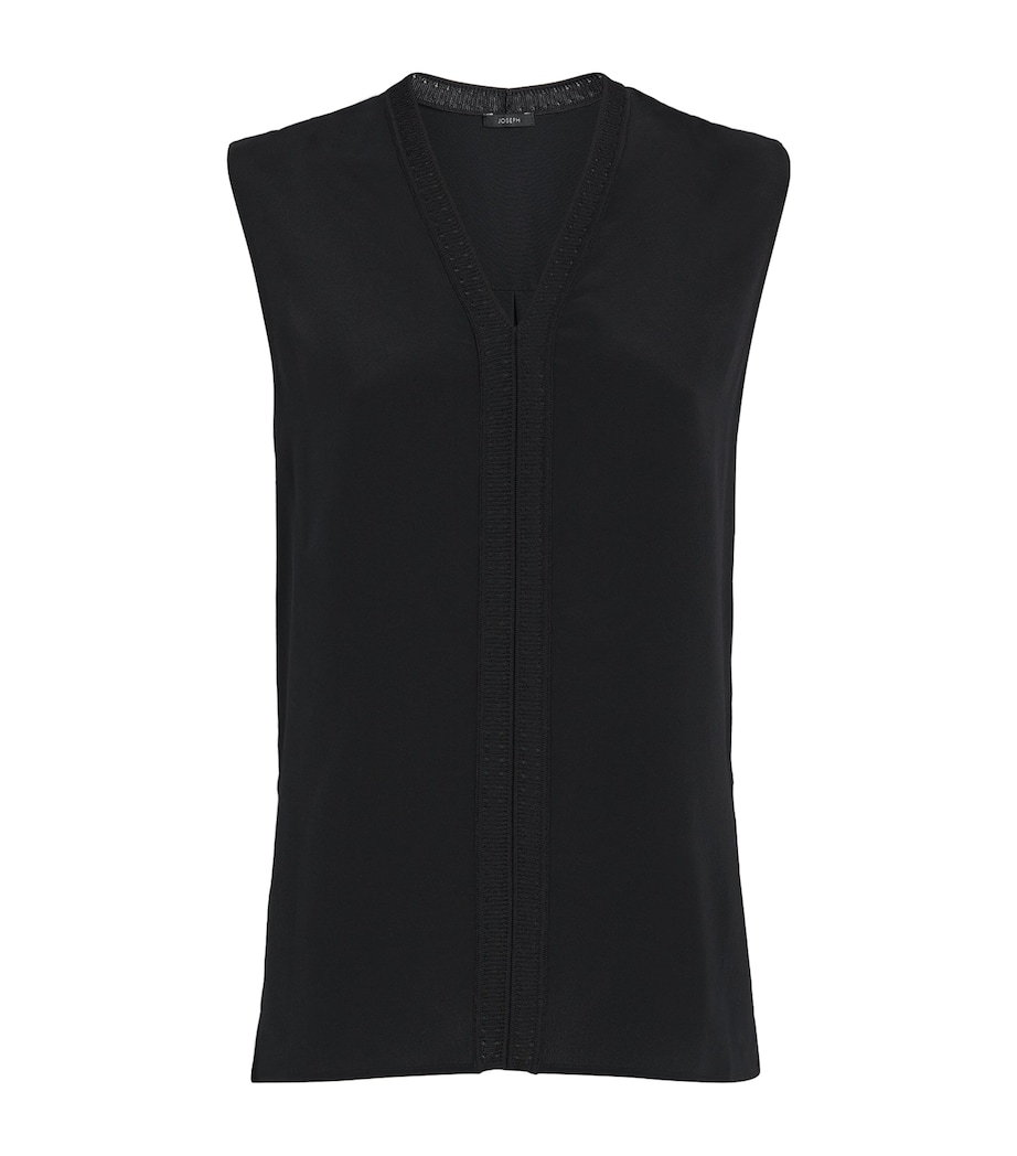 Crepe de Soie Silk Louis Blouse BLACK Image 1