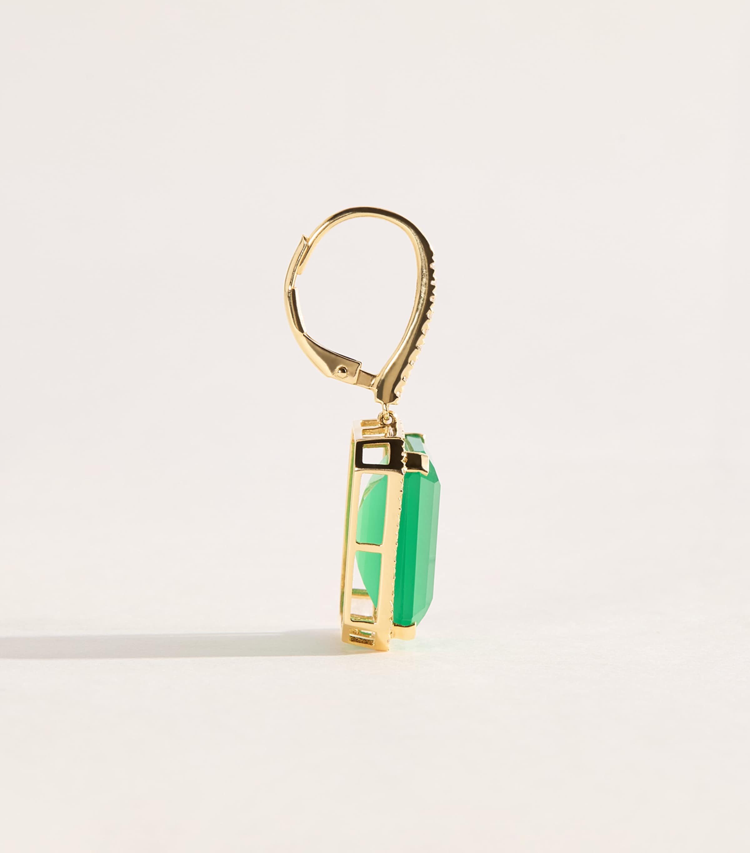 SHAY Yellow Gold, Diamond and Onyx Portrait Earrings Yellow Gold Image 3